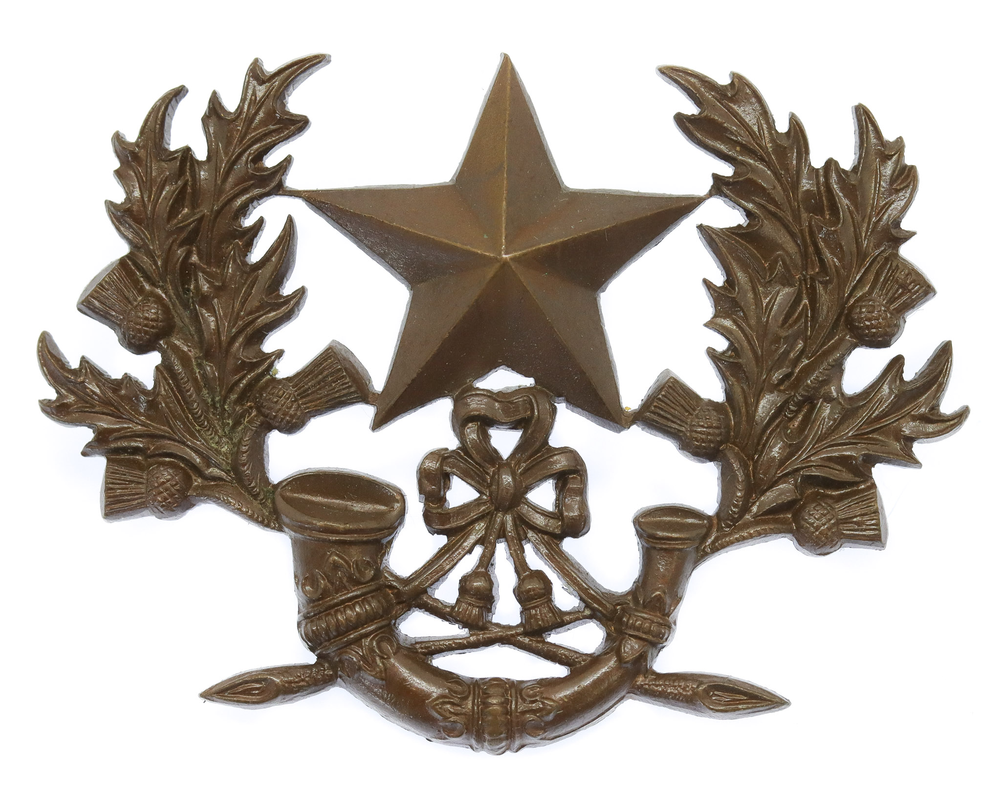 Cameronians (Scottish Rifles) Officer's 'Cheesecutter' Hat Badge