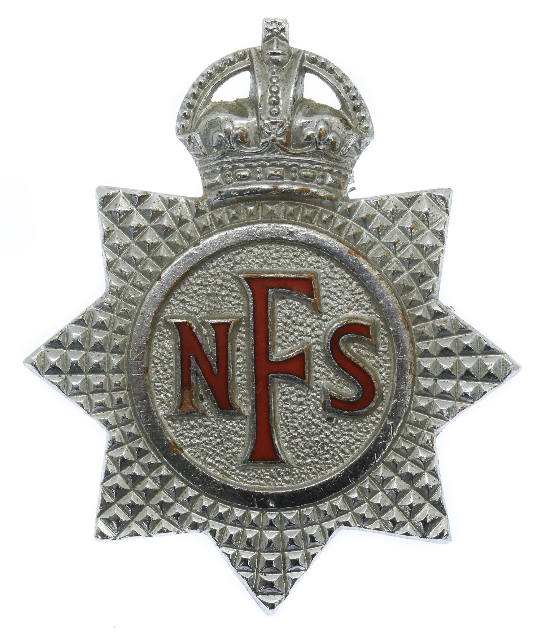 National Fire Service (N.F.S.) Cap Badge - King's Crown