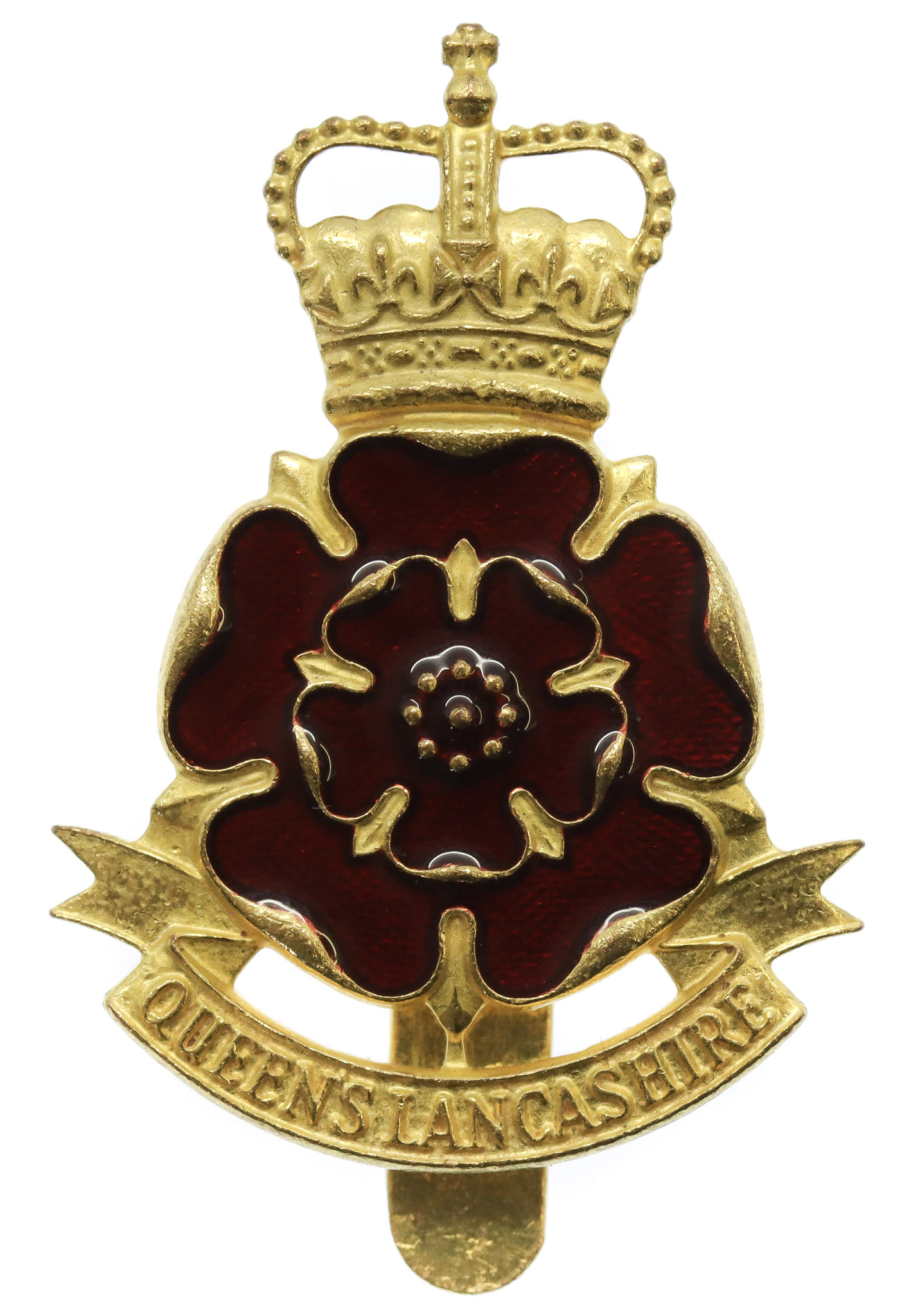 Queen's Lancashire Regiment Enamelled Cap Badge