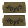 Pair of Buffs East Kent Regiment (BUFFS) WW2 Cloth Slip On Shoulder Titles
