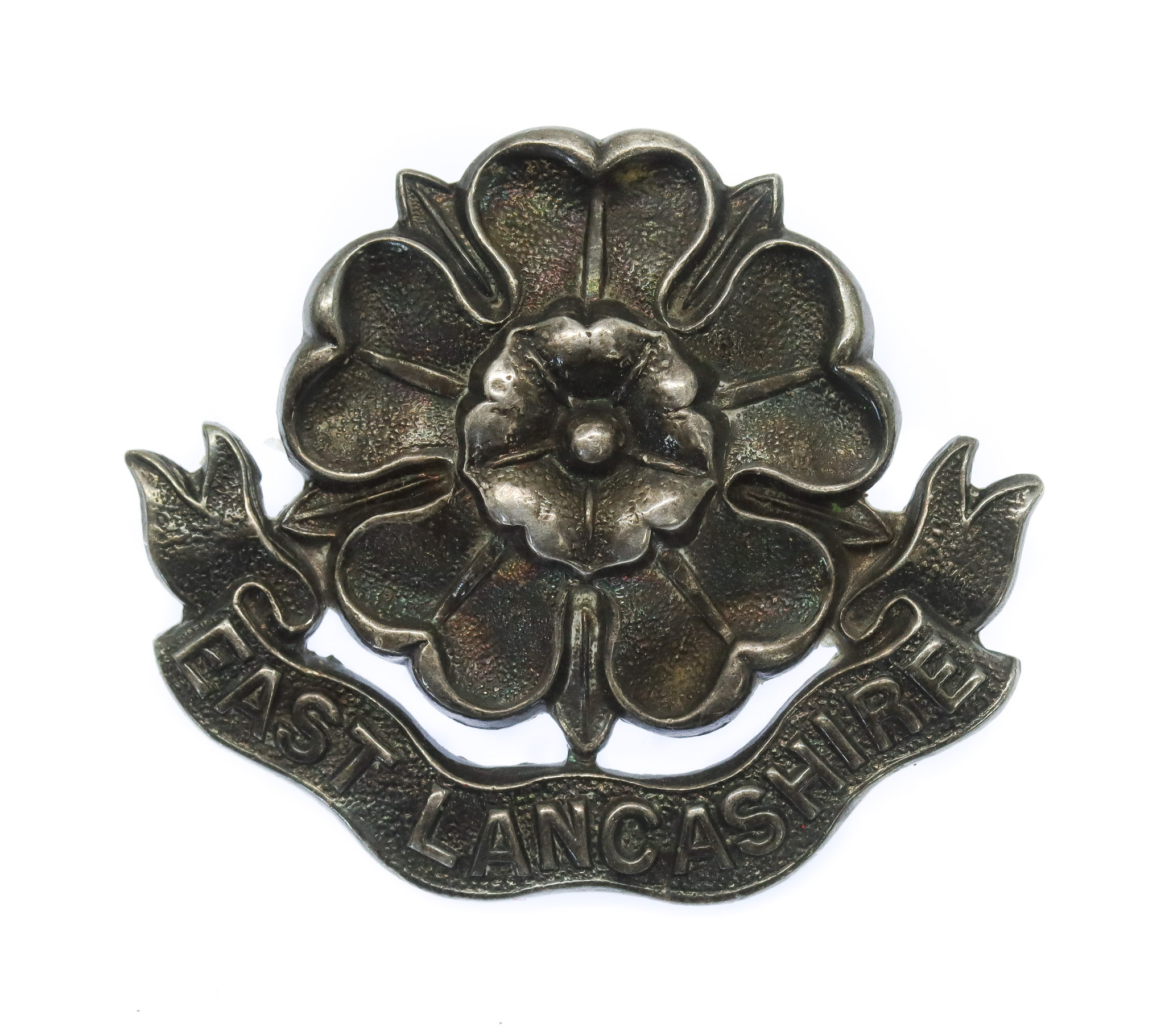 East Lancashire Regiment Officer's Silver Plated Collar Badge