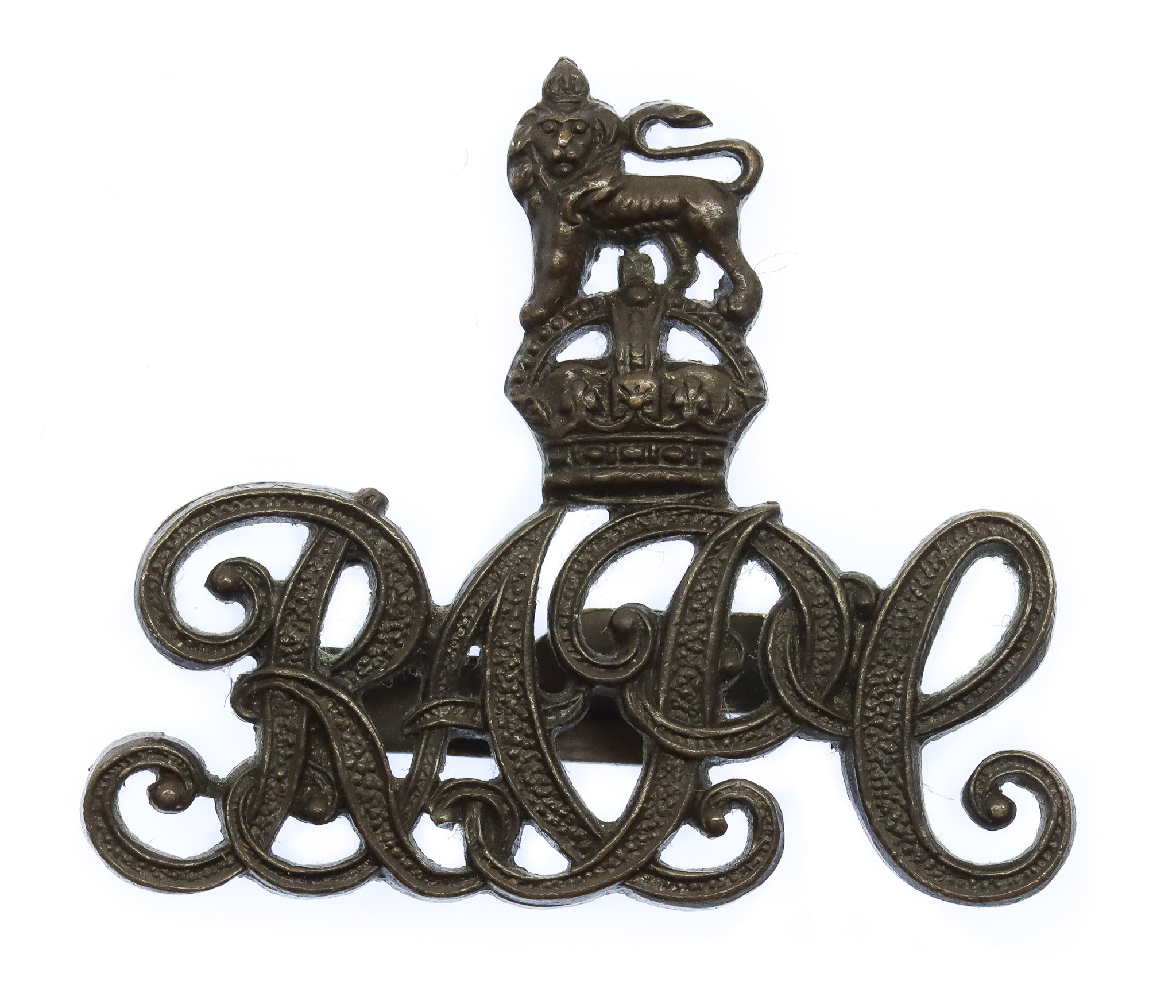 Scarce Royal Army Pay Corps (R.A.P.C.) Officer's Service Dress Cap Badge (c. 1920 - 29)