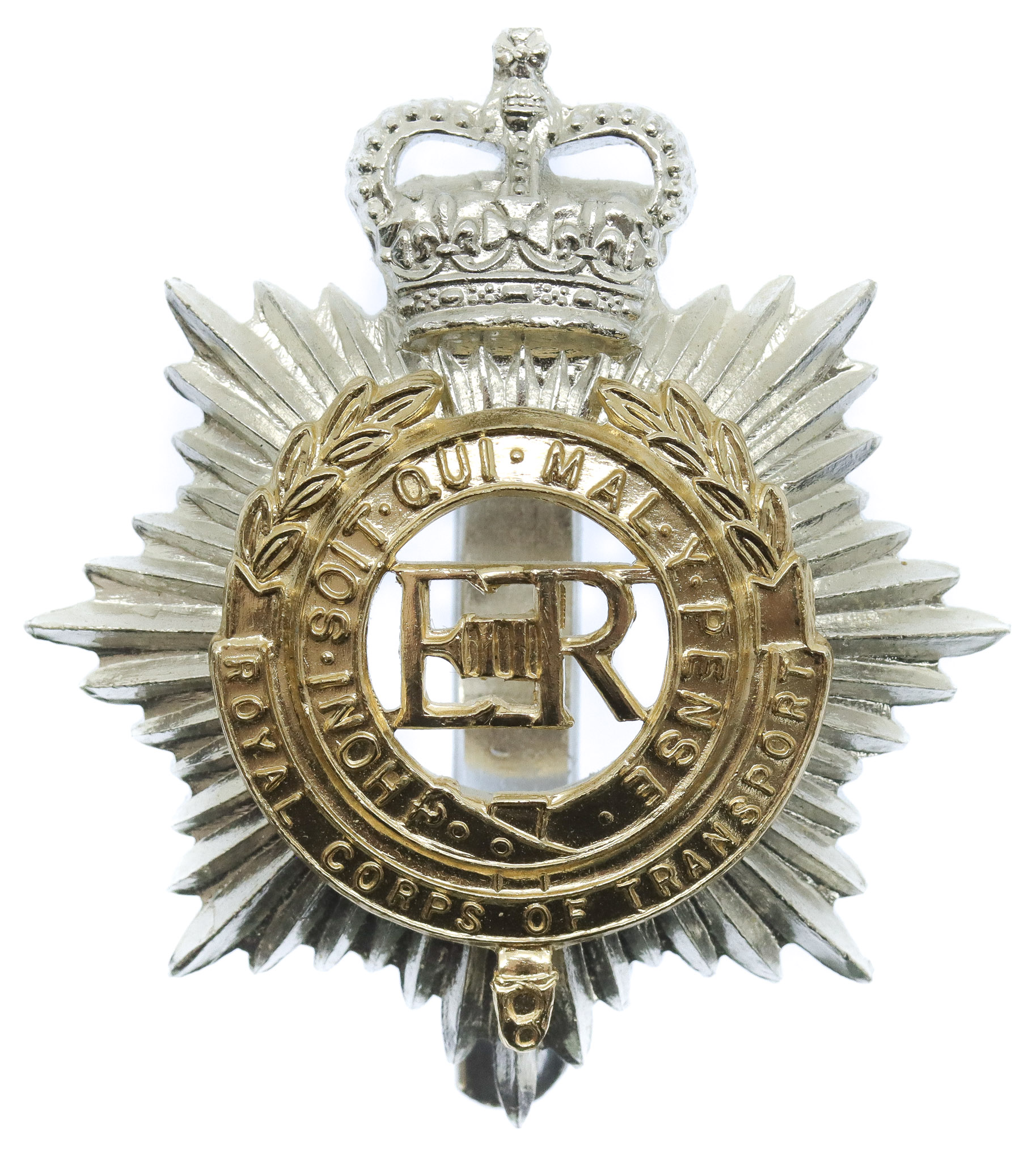 Royal Corps of Transport (R.C.T.) Anodised (Staybrite) Cap Badge