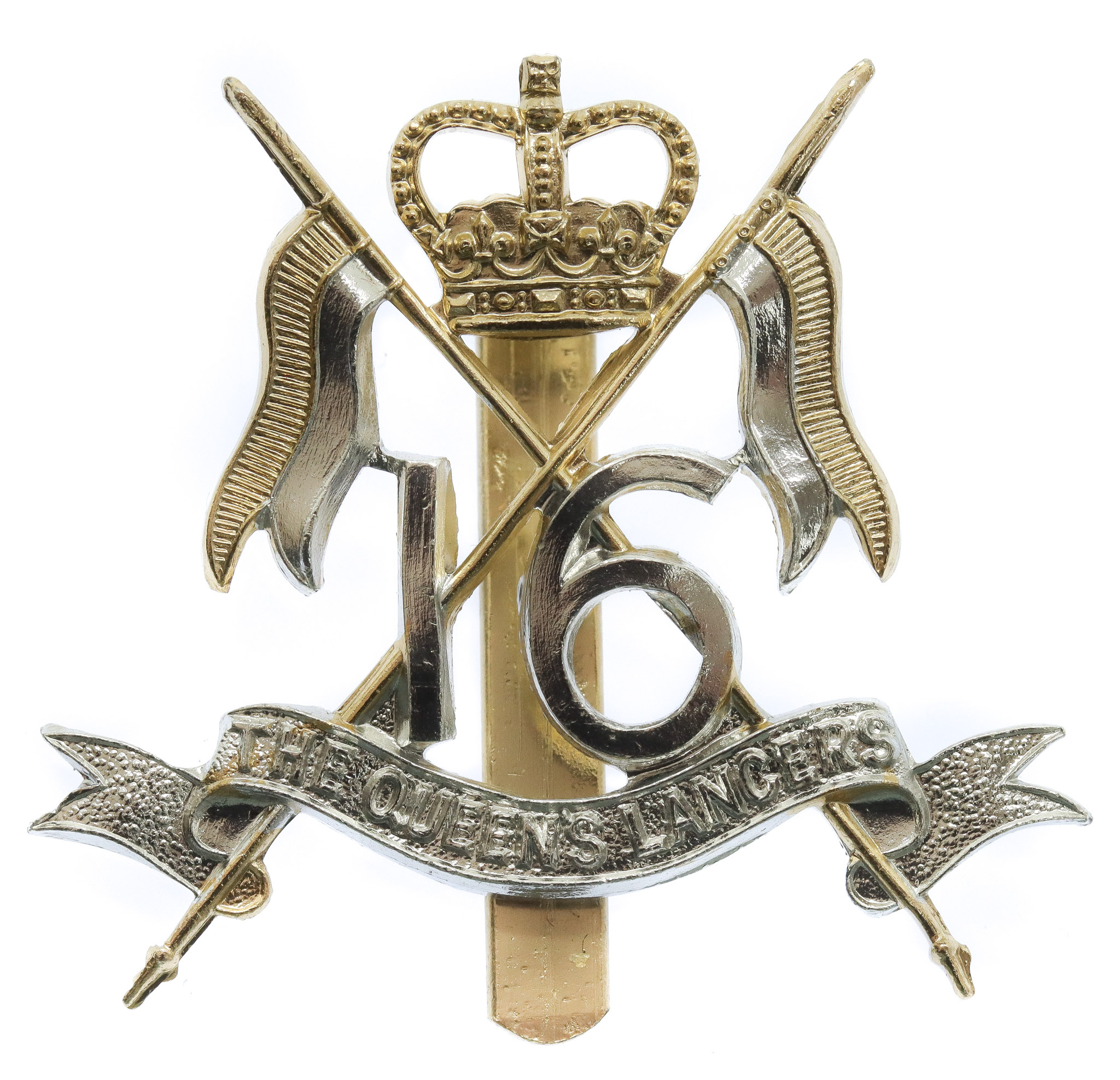 16th/5th Queen's Lancers Anodised (Staybrite) Cap Badge
