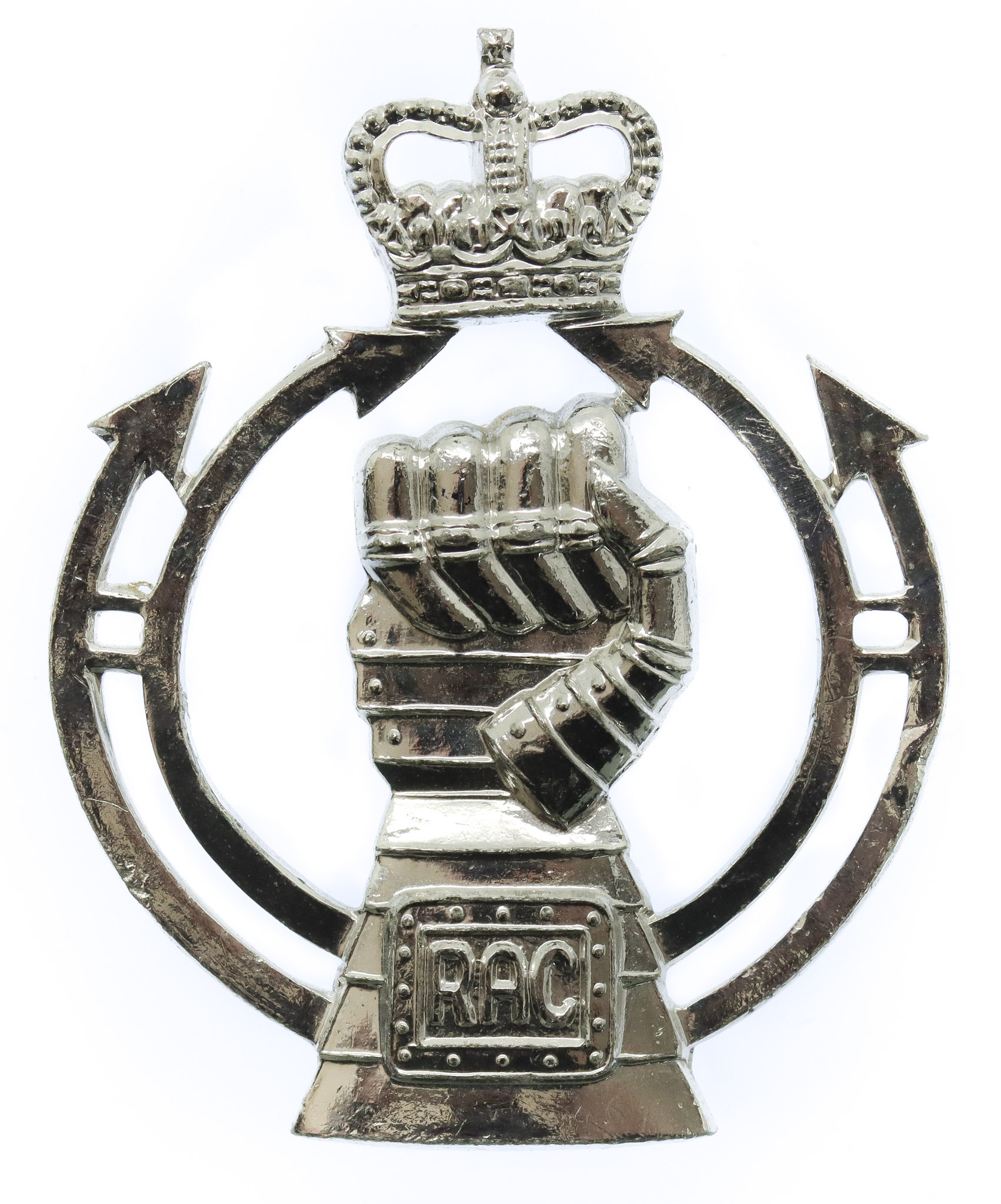 Royal Armoured Corps (R.A.C.) Anodised (Staybrite) Cap Badge
