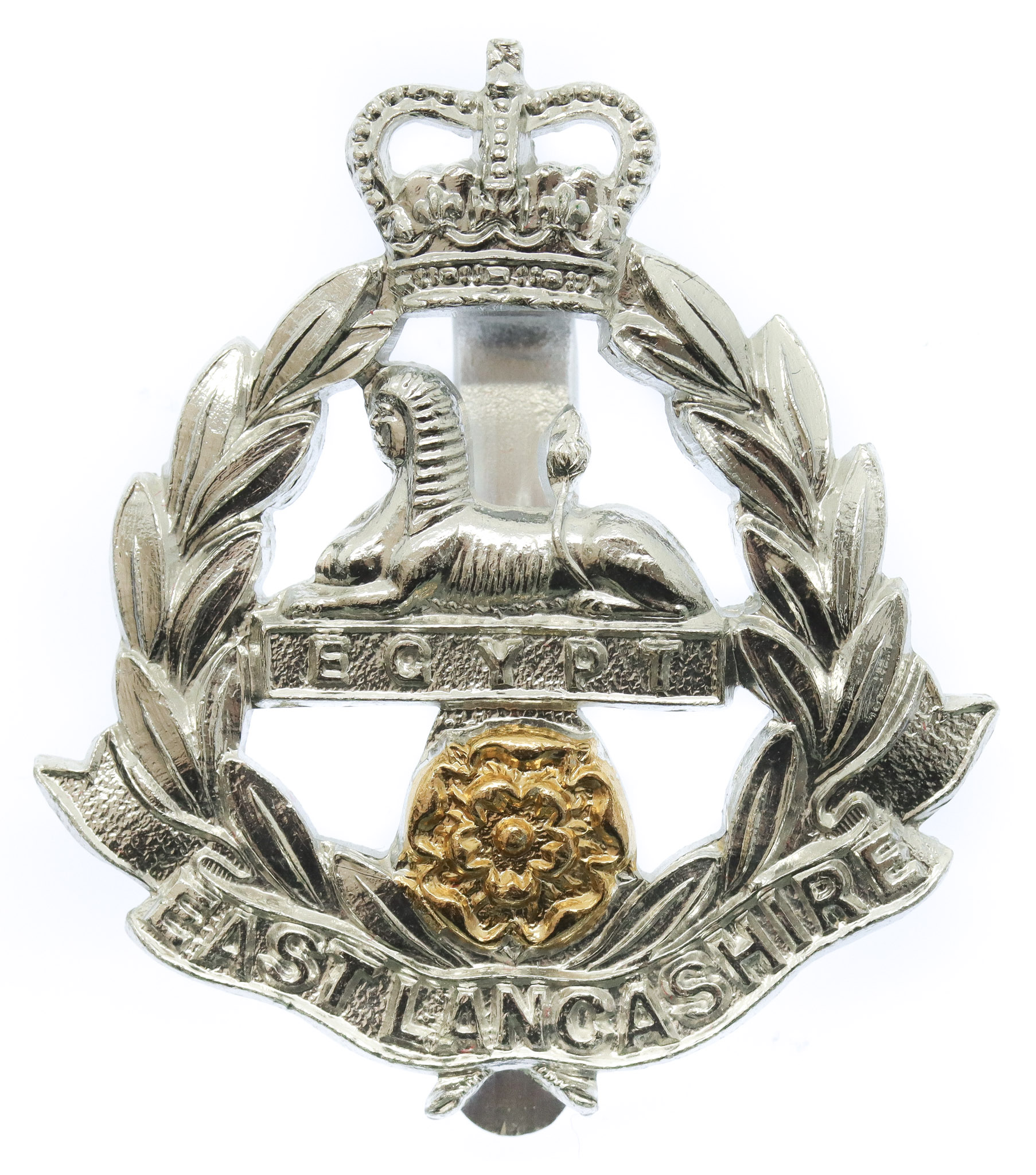 East Lancashire Regiment Anodised (Staybrite) Cap Badge