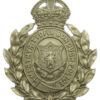 Merthyr Tydfil Borough Police White Metal Wreath Helmet Plate - King's Crown