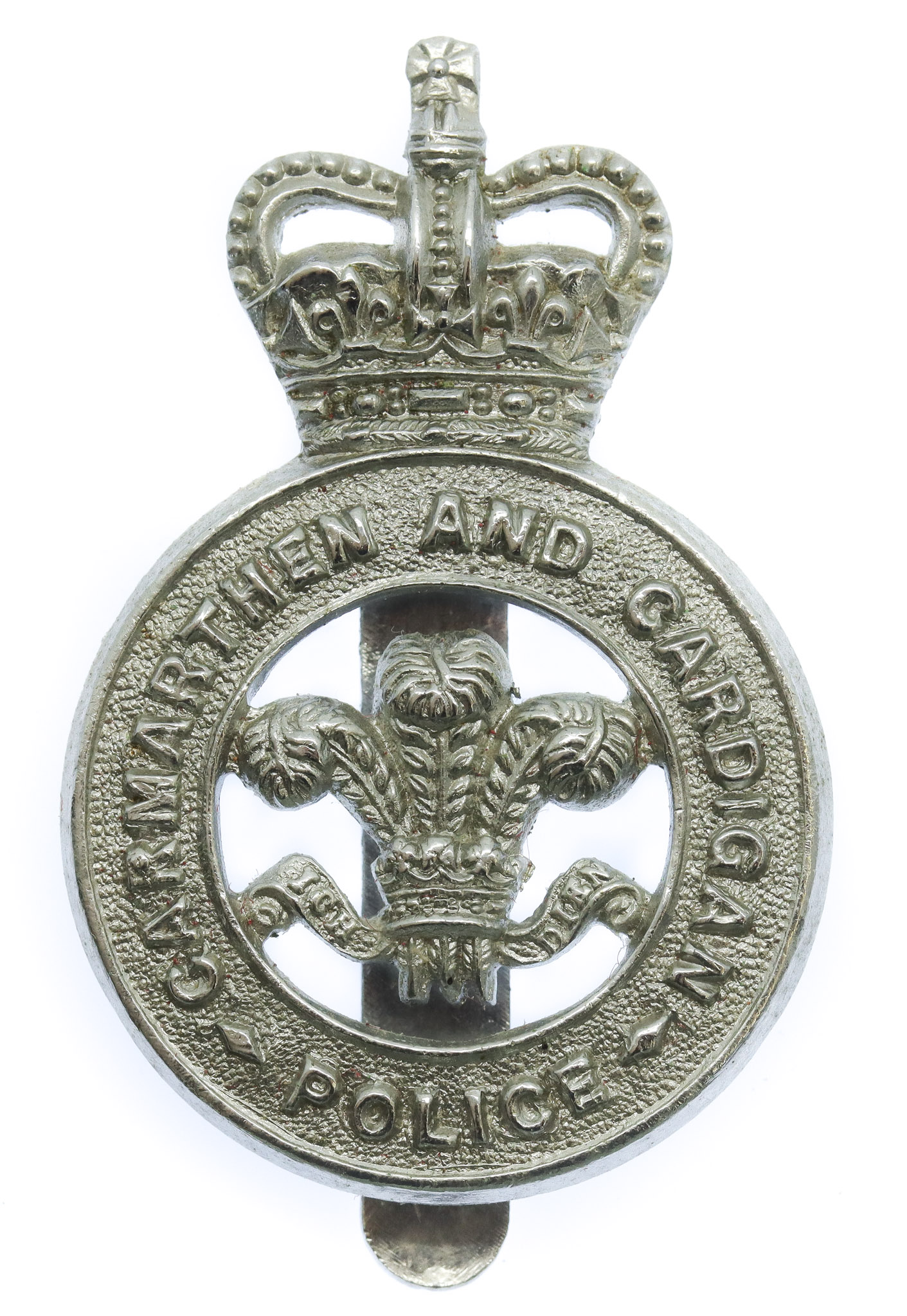 Carmarthen and Cardigan Police Cap Badge - Queen's Crown
