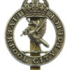 Liverpool City Police White Metal Cap Badge - King's Crown