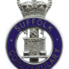 Suffolk Constabulary Enamelled Cap Badge - Queen's Crown