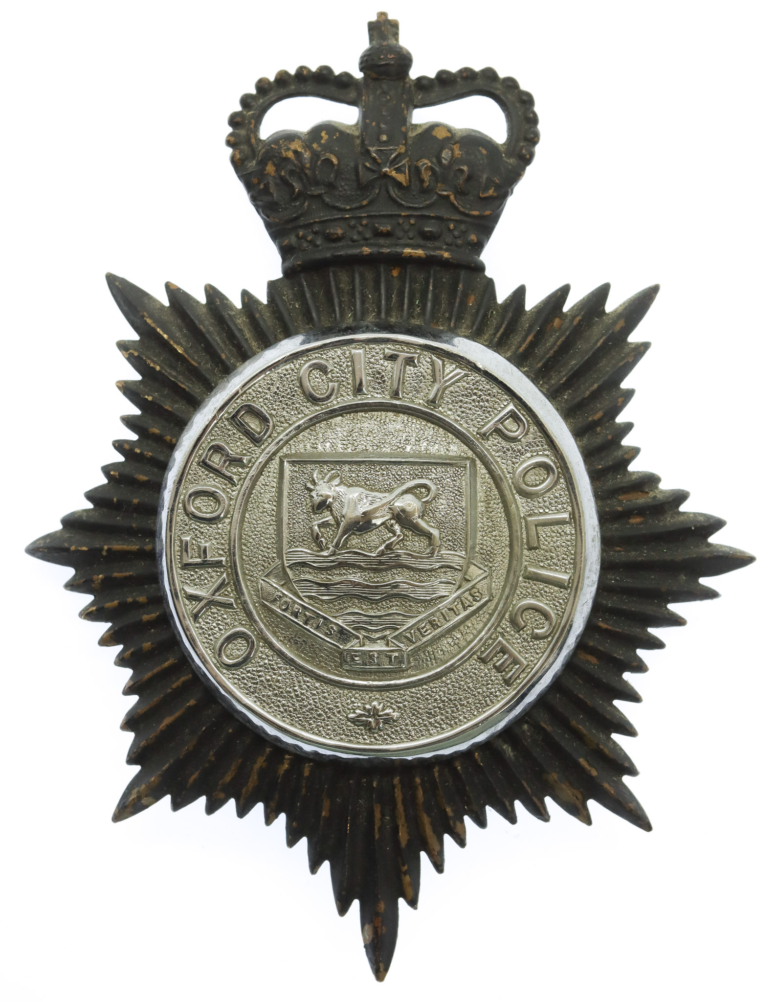 Oxford City Police Helmet Plate - Queen's Crown
