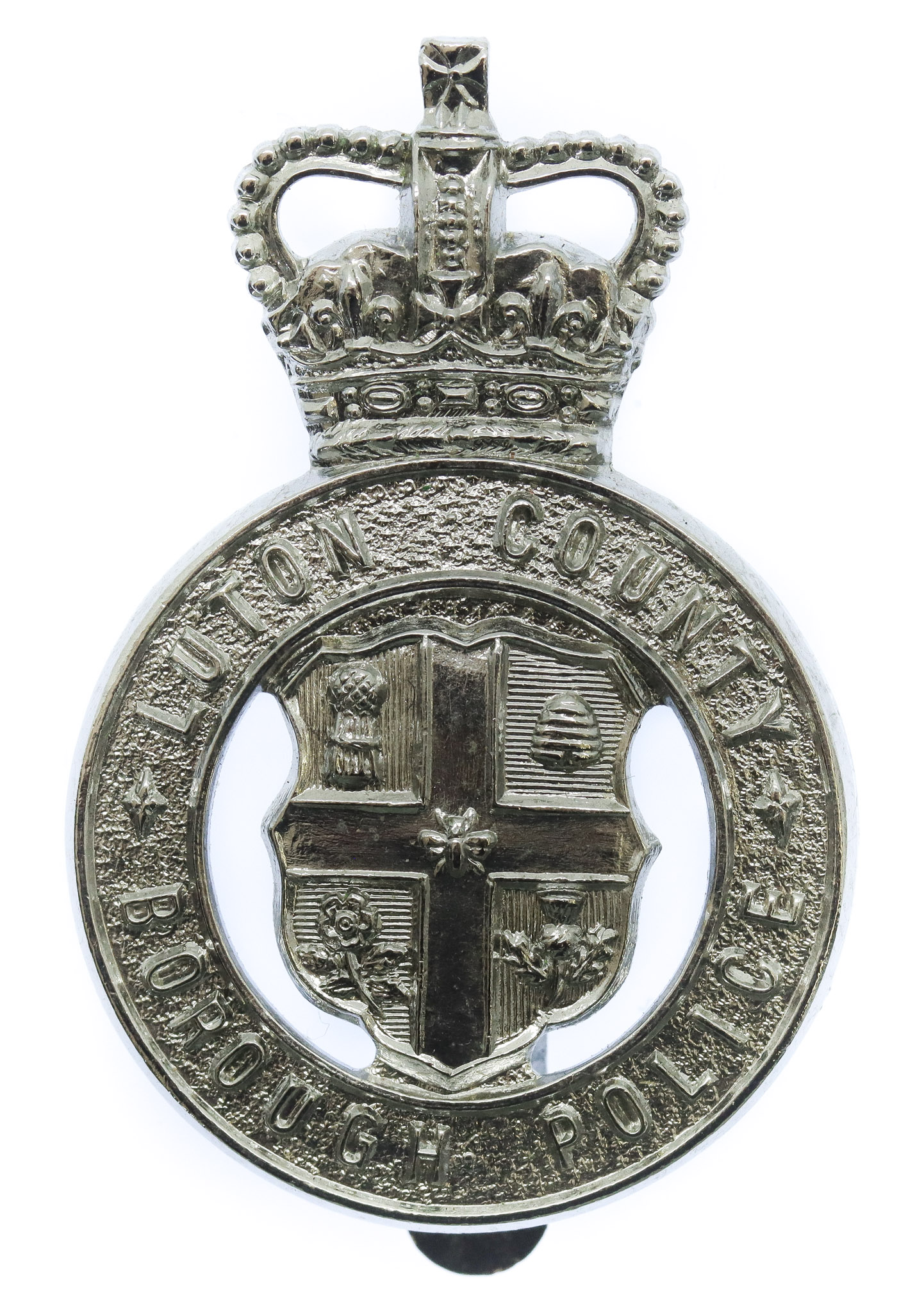 Luton County Borough Police Cap Badge - Queen's Crown