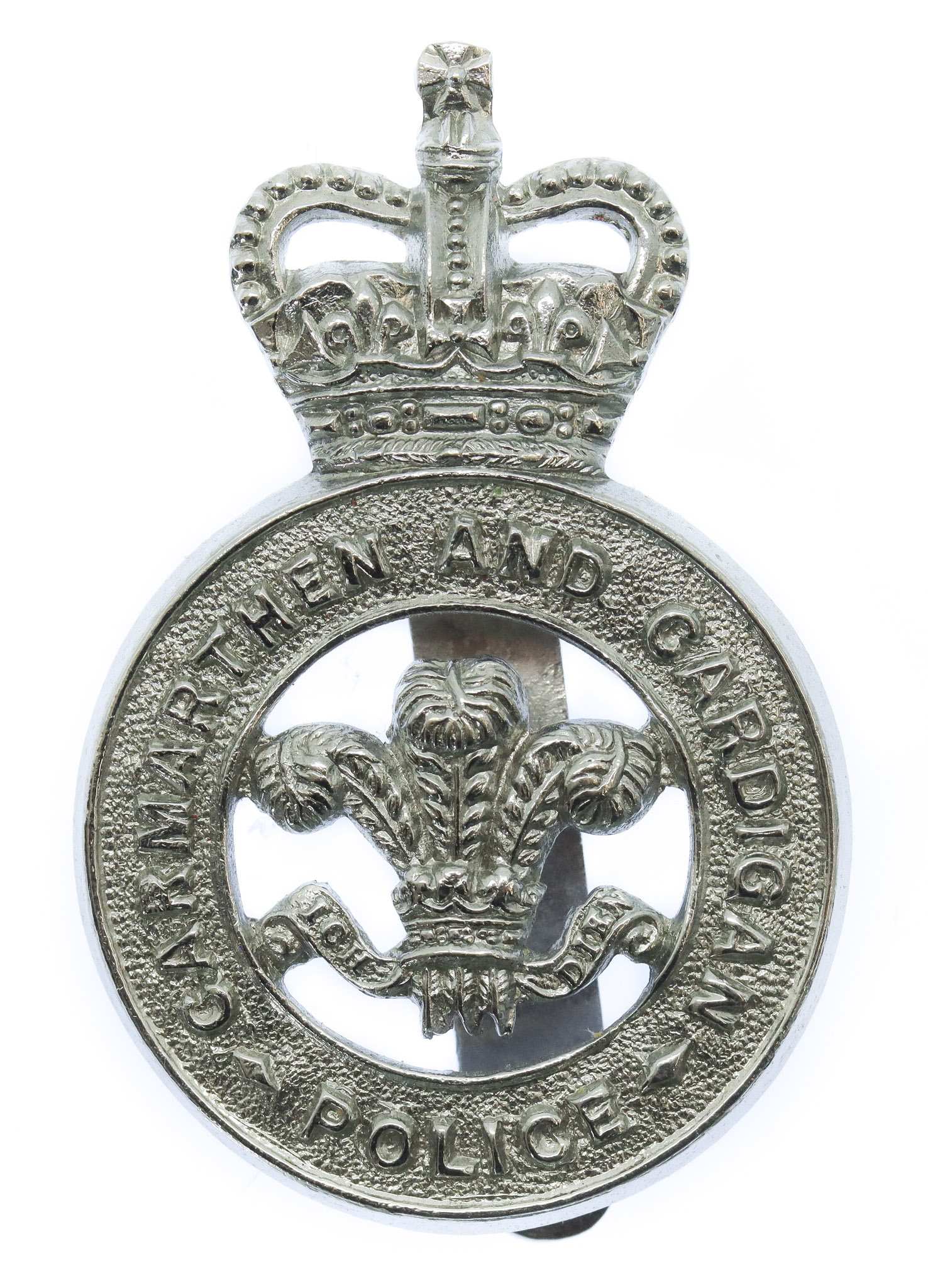 Carmarthen and Cardigan Police Cap Badge - Queen's Crown