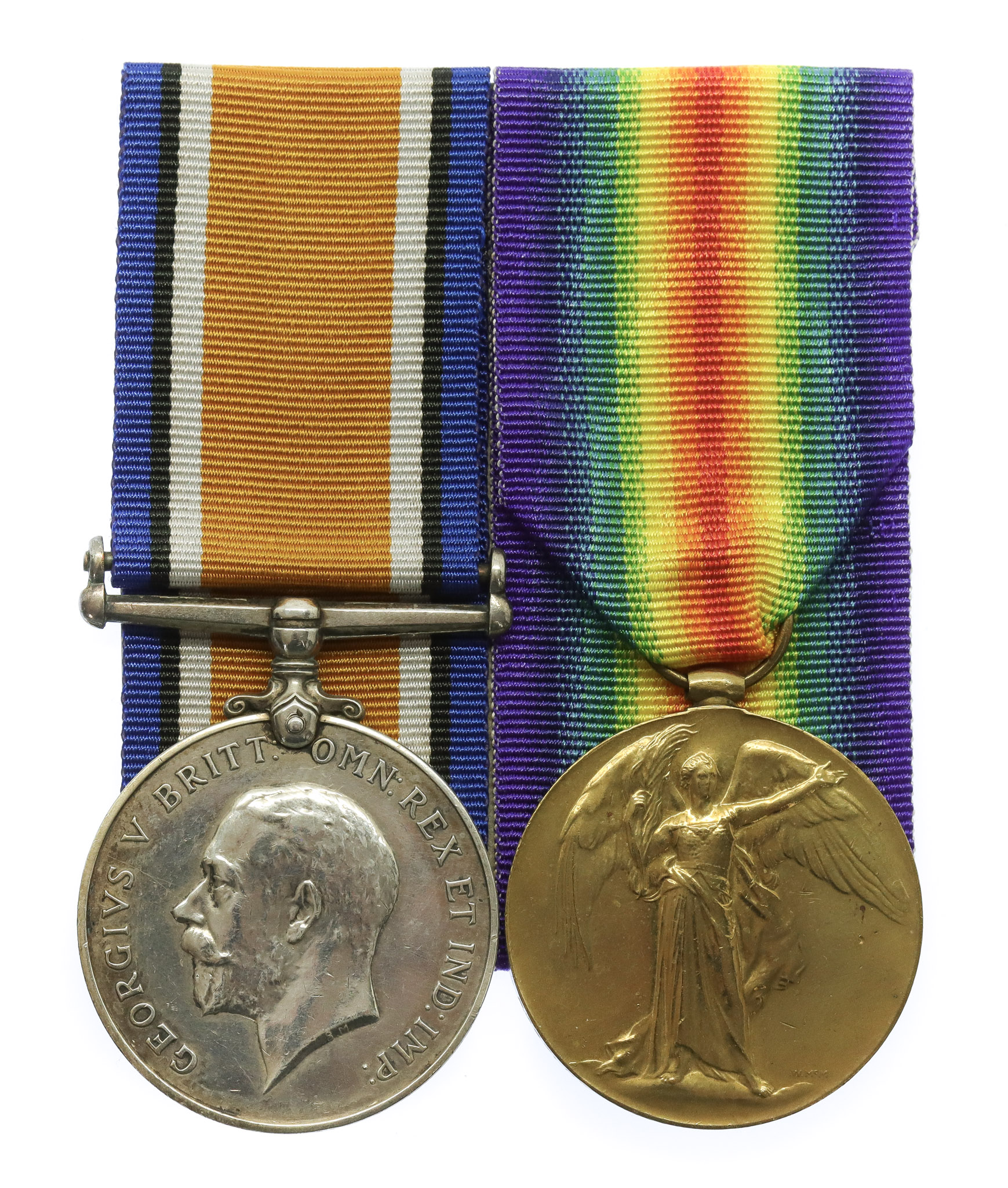 WW1 British War & Victory Medal Pair - Pte. H. Nelson, King's Own Yorkshire Light Infantry - Wounded