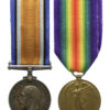 WW1 British War & Victory Medal Pair - Pte. H.J. Crowe, Machine Gun Corps - Wounded