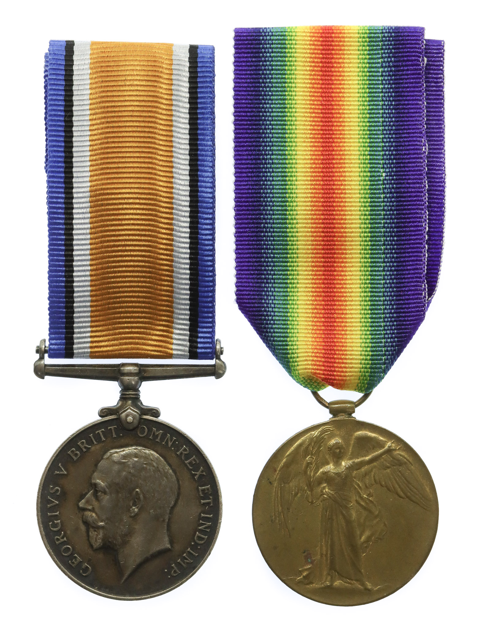WW1 British War & Victory Medal Pair - Pte. H.J. Crowe, Machine Gun Corps - Wounded