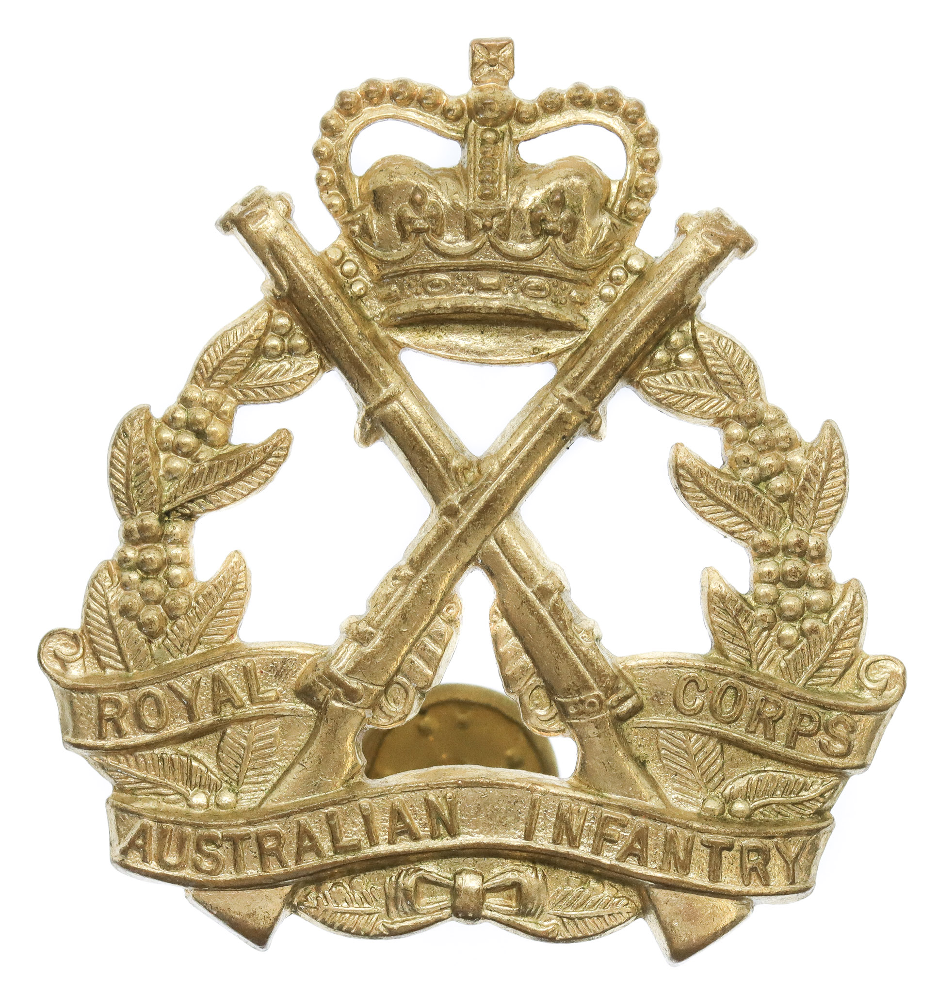 Royal Australian Infantry Corps Hat Badge - Queen's Crown