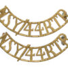 Pair of North Somerset Yeomanry 44th Royal Tank Regiment (NSY/44 R.T.R.) Brass Shoulder Titles