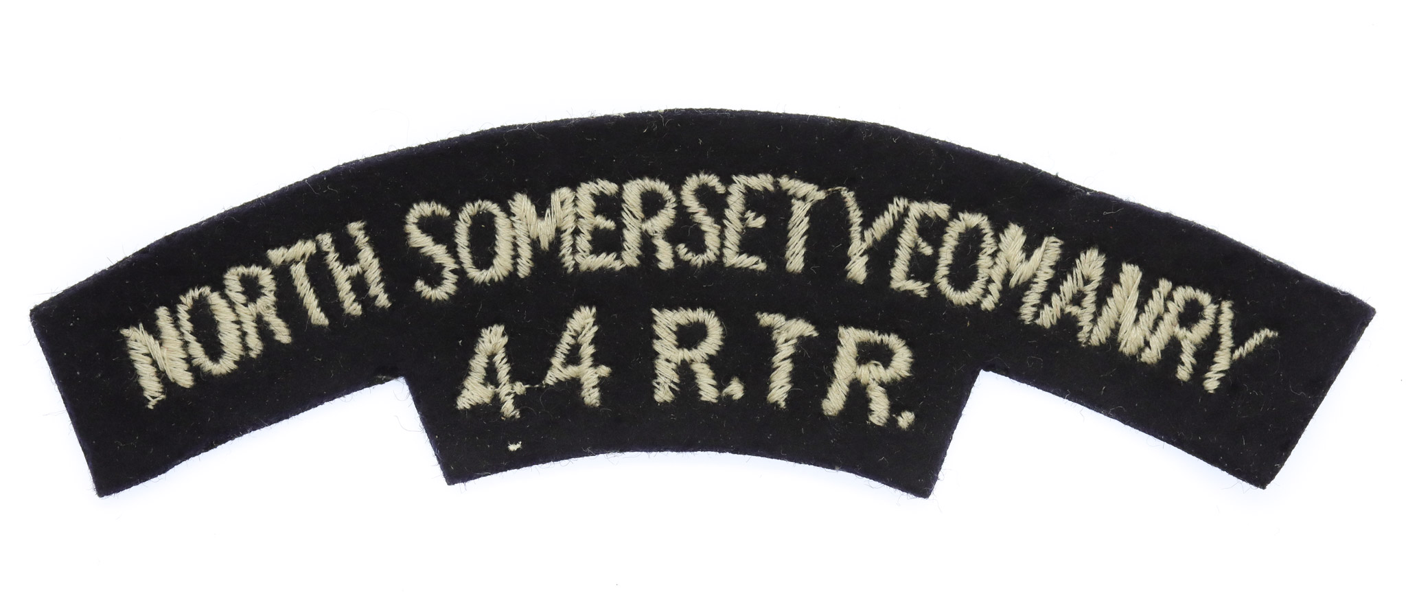 North Somerset Yeomanry 44th Royal Tank Regiment (NORTH SOMERSET YEOMANRY/44 R.T.R.) Cloth Shoulder Title