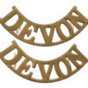 Pair of Devonshire Regiment (DEVON) Shoulder Titles