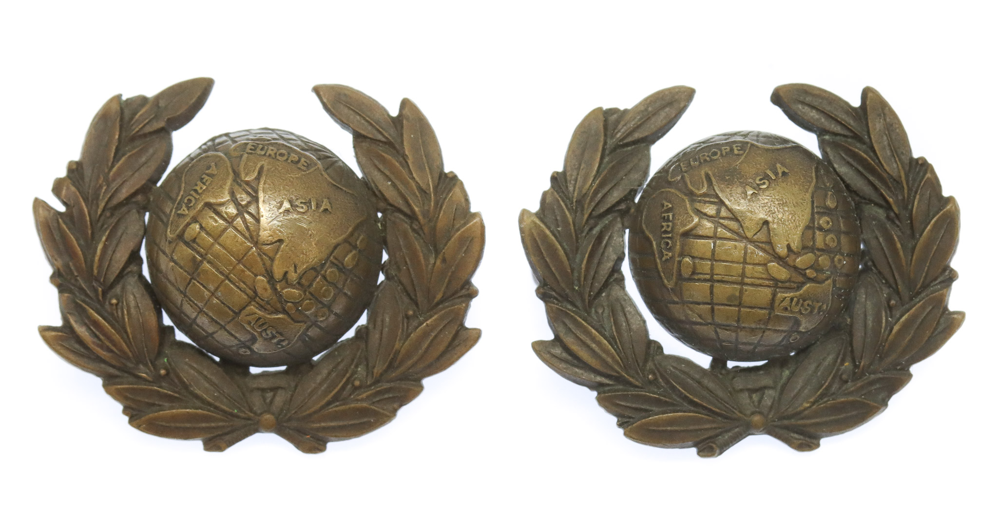 Pair of Royal Marines Officer's Service Dress Collar Badges