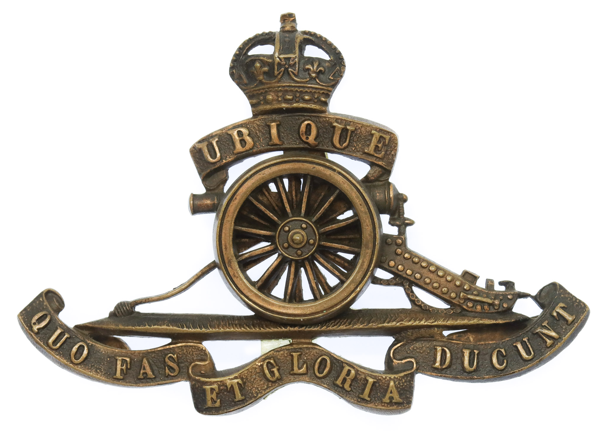 Royal Artillery Officer's Service Dress Cap Badge - King's Crown