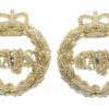 Pair of 1st Queen's Dragoon Guards Anodised (Staybrite) Collar Badges