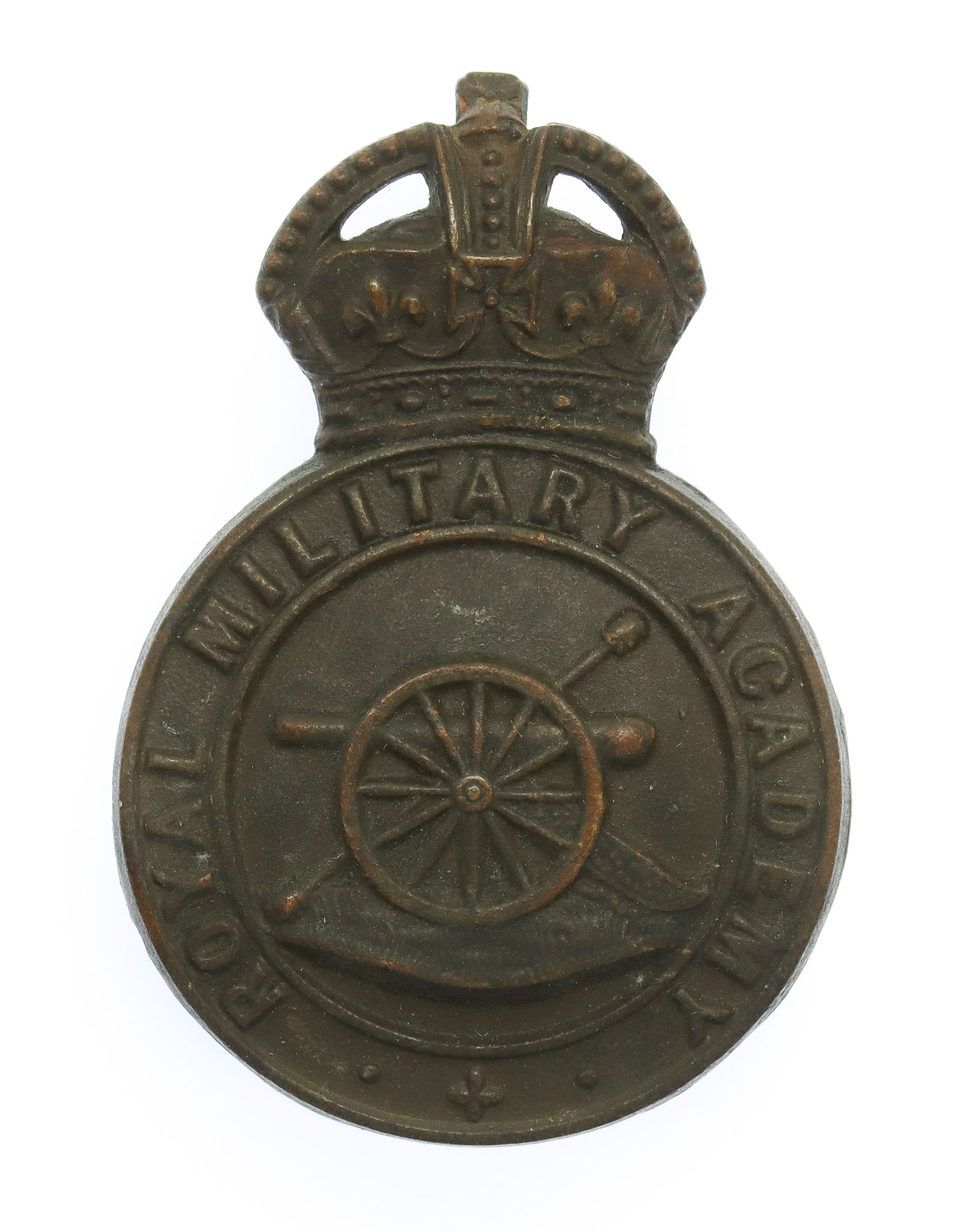 Royal Military Academy Woolwich Officer Cadet Cap Badge - King's Crown