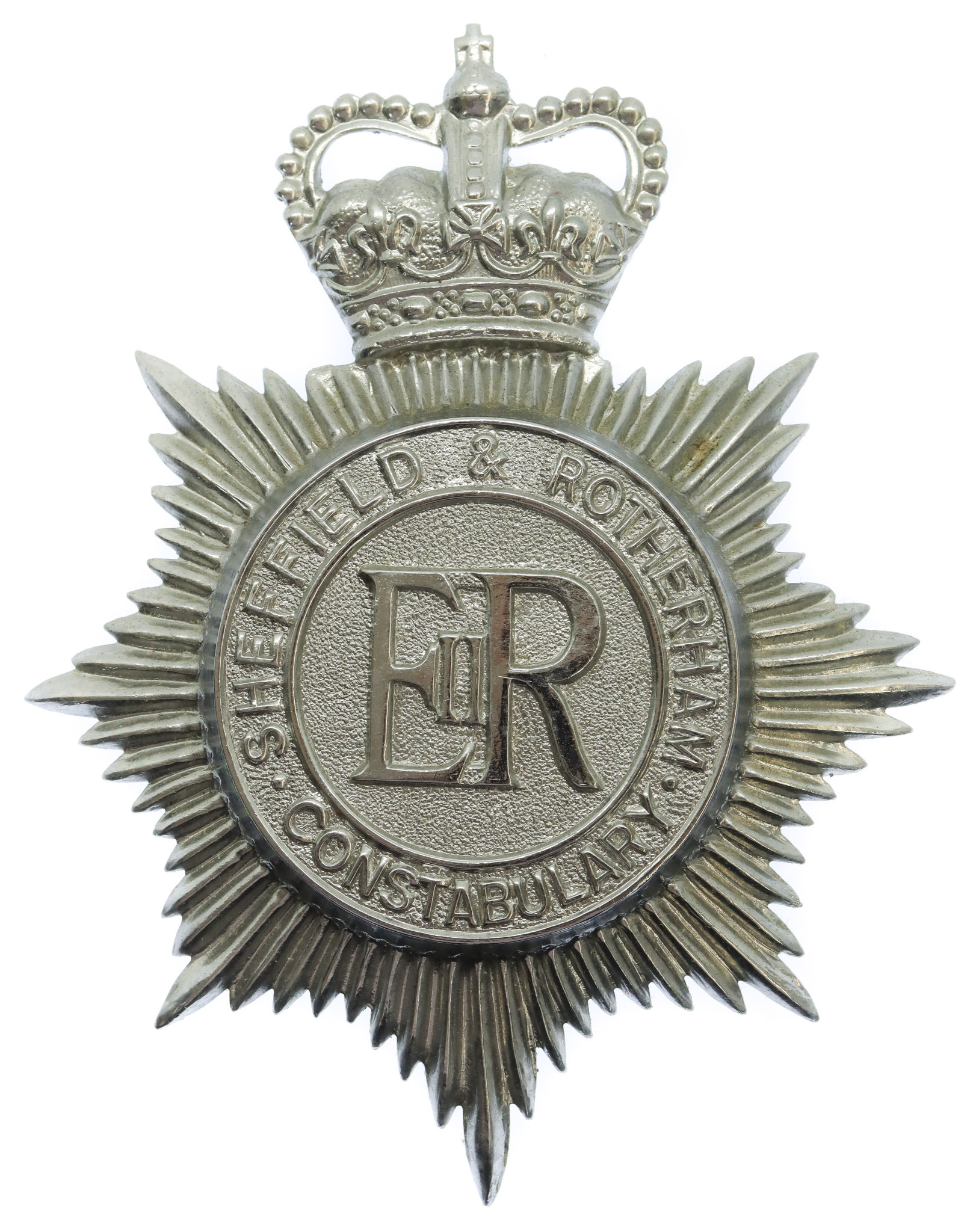 Sheffield & Rotherham Constabulary Helmet Plate - Queen's Crown