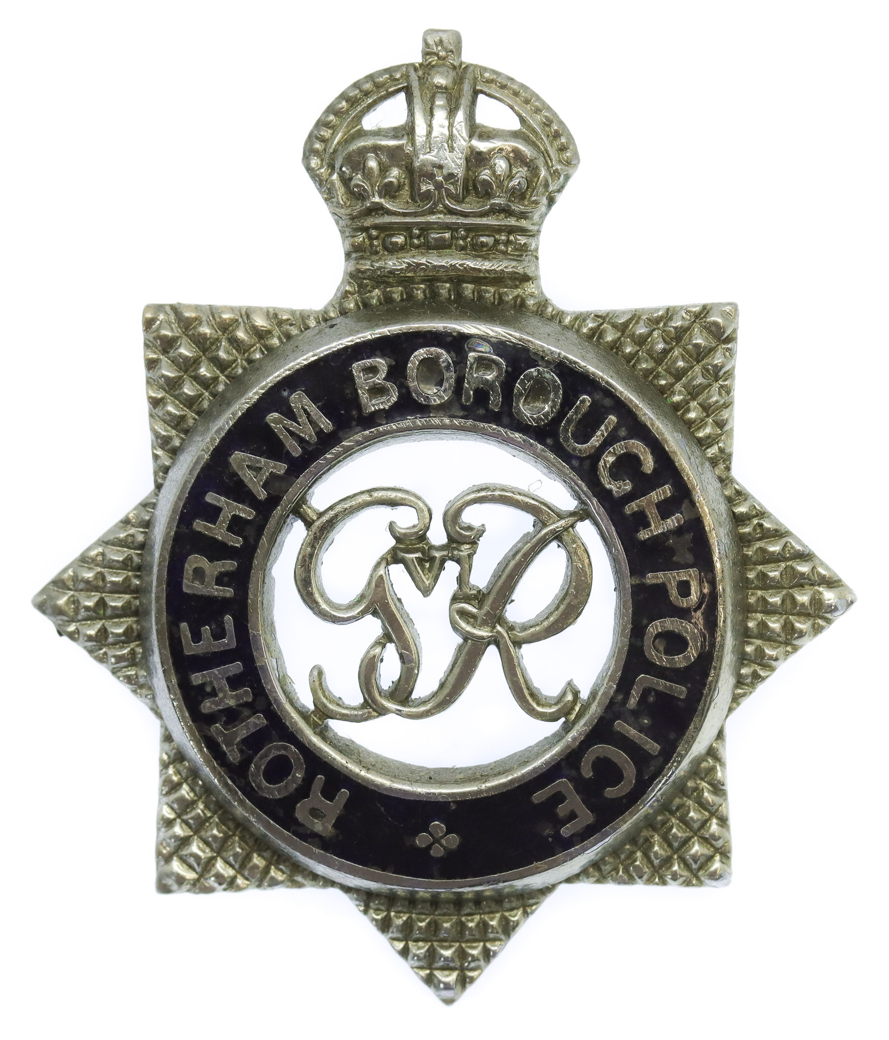 George VI Rotherham Borough Police Senior Officer's Enamelled Cap Badge