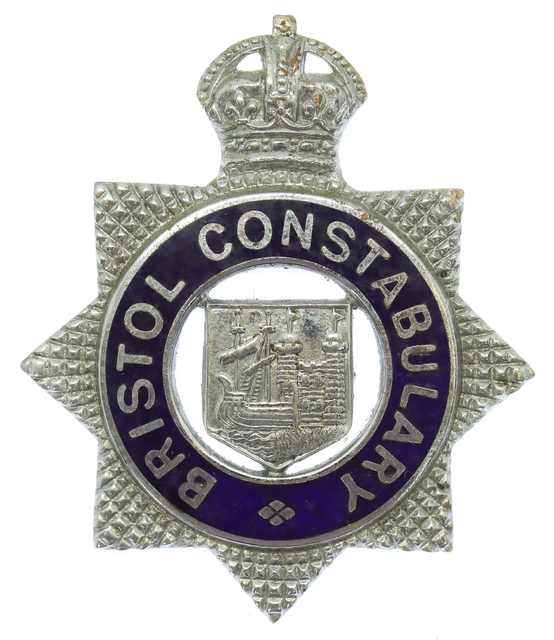 Bristol Constabulary  Senior Officer's Enamelled Cap Badge - King's Crown 