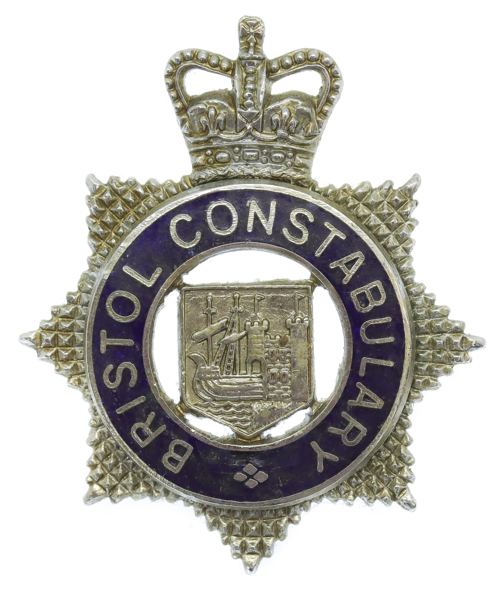 Bristol Constabulary  Senior Officer's Enamelled Cap Badge - Queen's Crown 