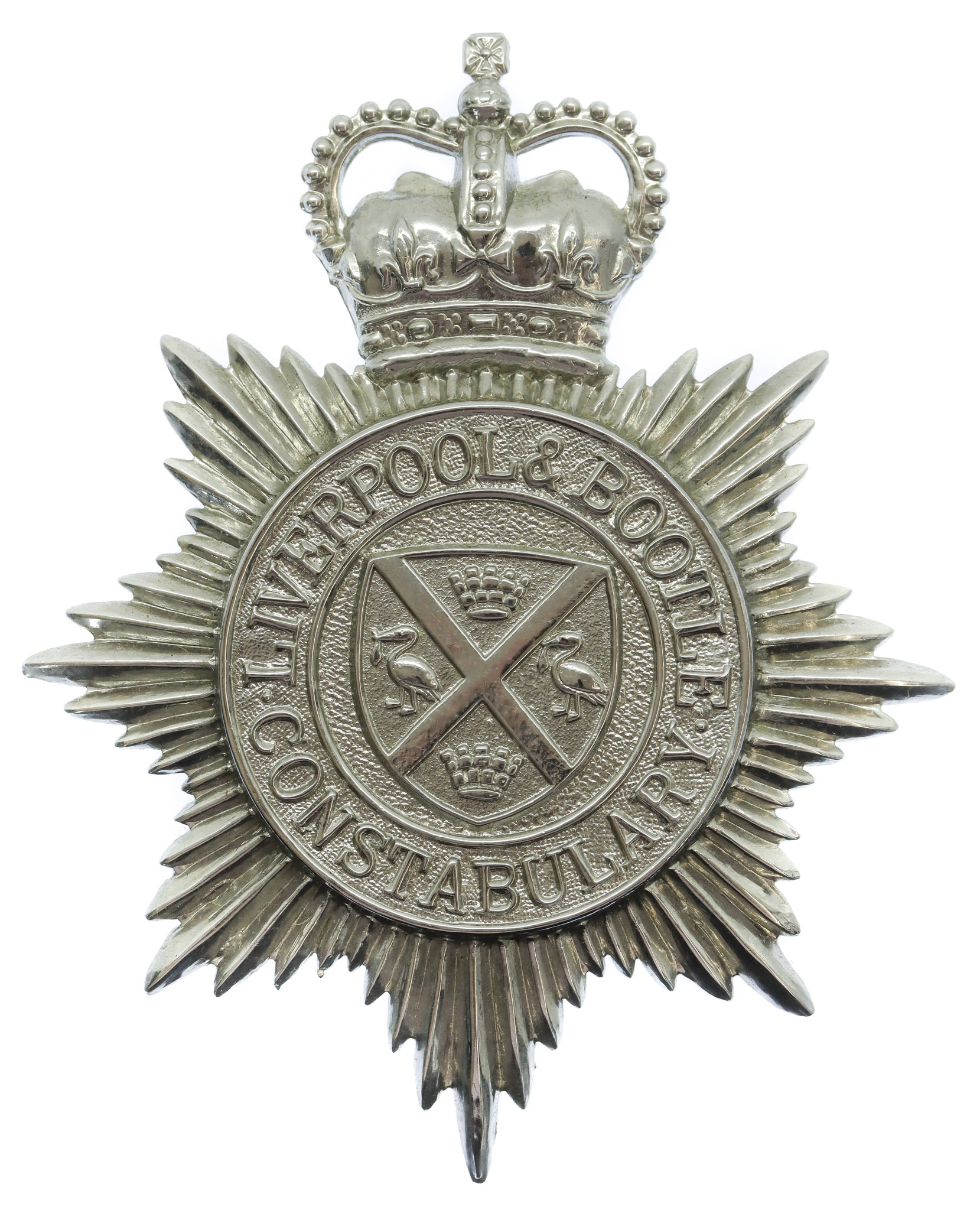 Liverpool & Bootle Constabulary Helmet Plate - Queen's Crown