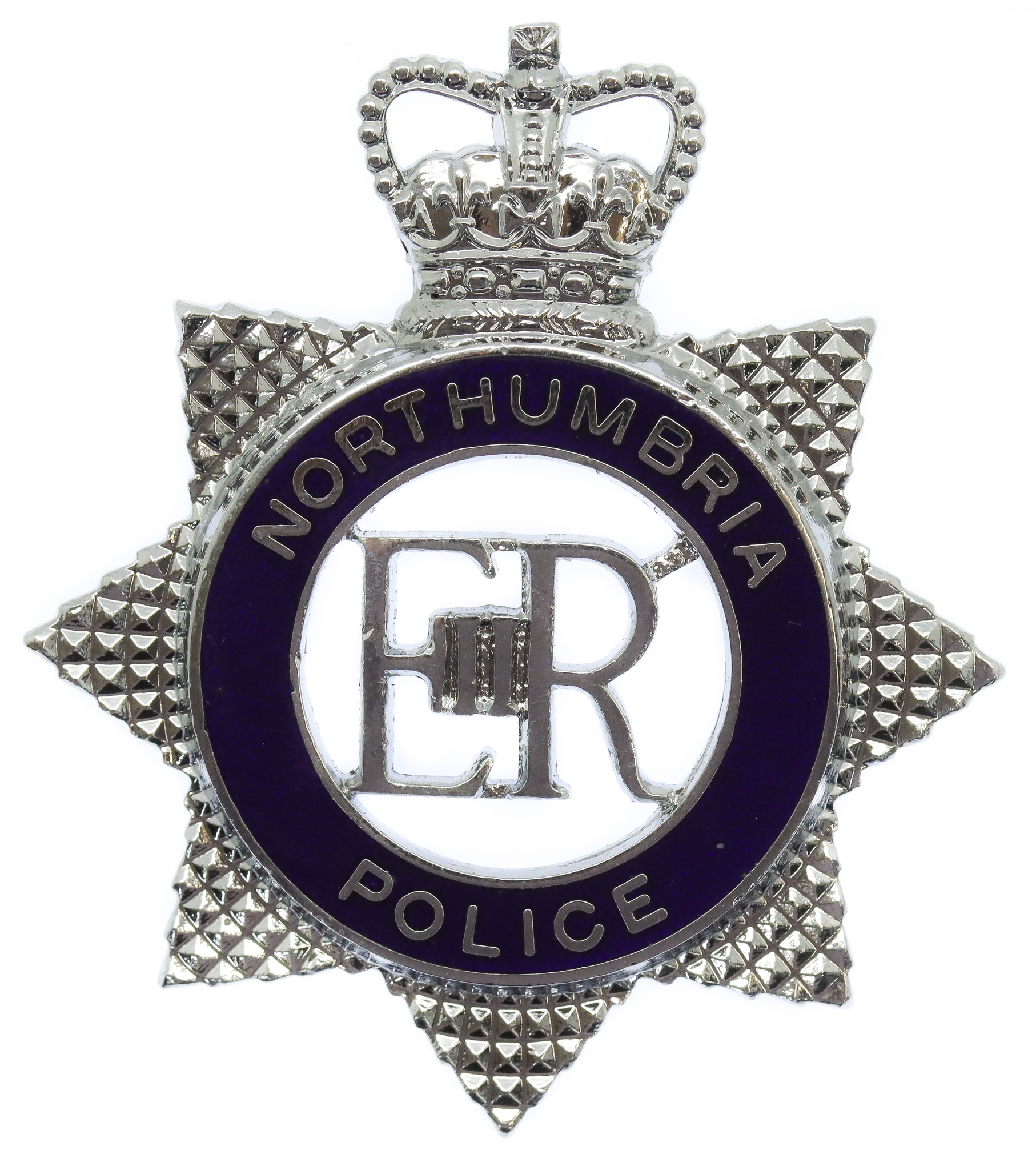 Northumbria Police Senior Officer's Enamelled Cap Badge - Queen's Crown