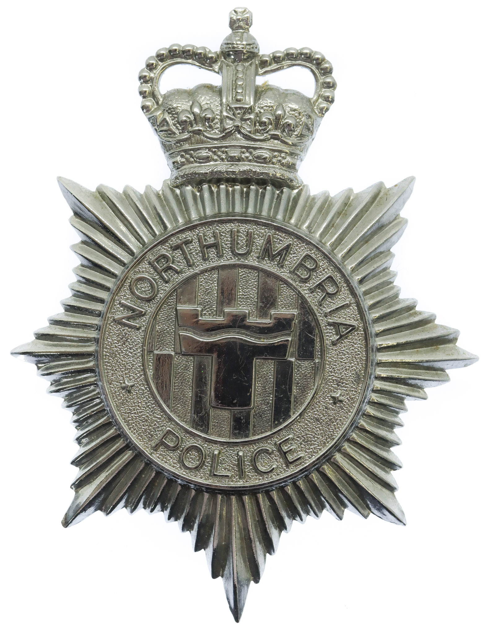 Northumbria Police Helmet Plate - Queen's Crown
