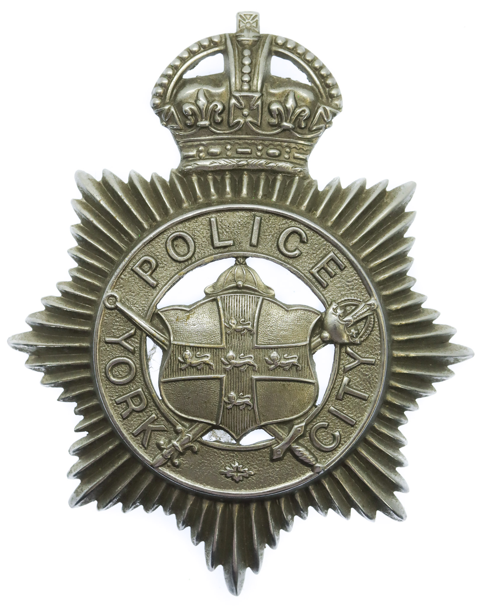 York City Police Helmet Plate - King's Crown