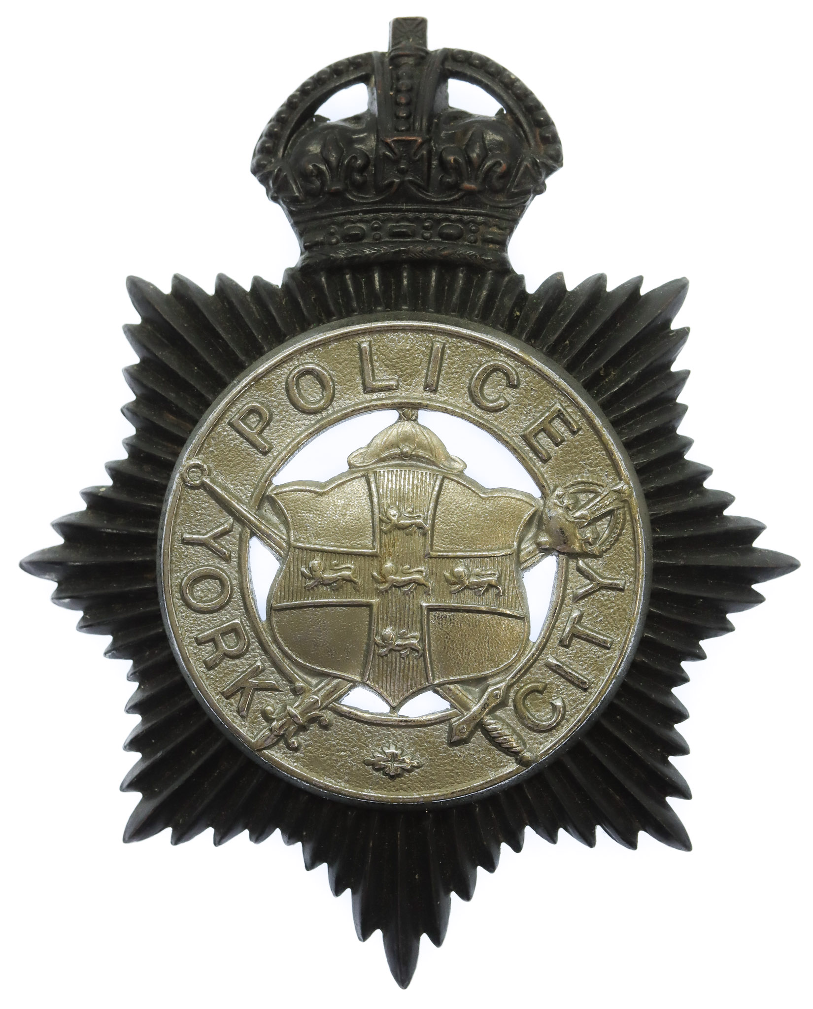 York City Police Night Helmet Plate - King's Crown