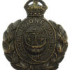 Folkestone Borough Police Black Wreath Helmet Plate - King's Crown