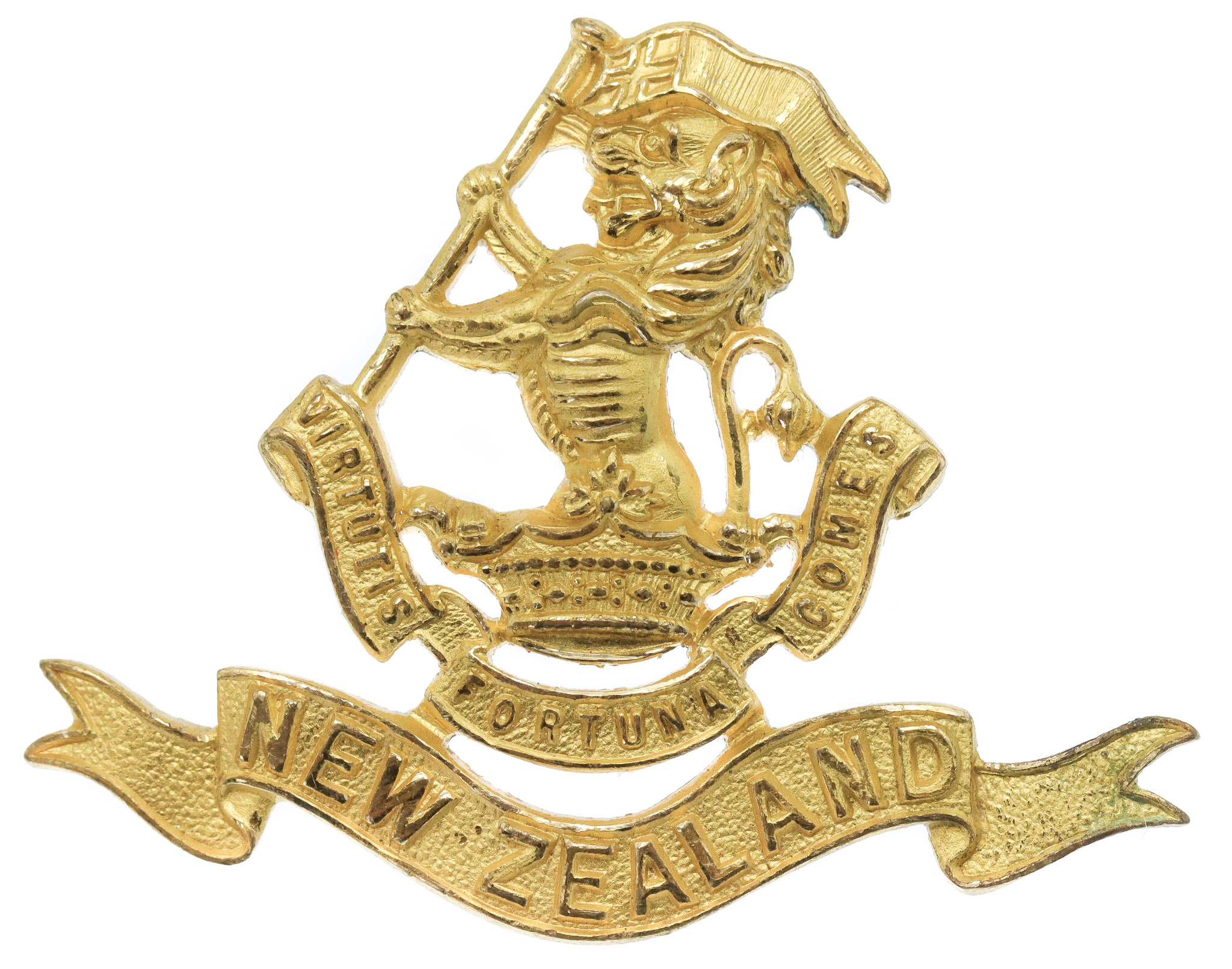 New Zealand 5th (Wellington Rifles) Regiment Officer's Gilt Cap Badge