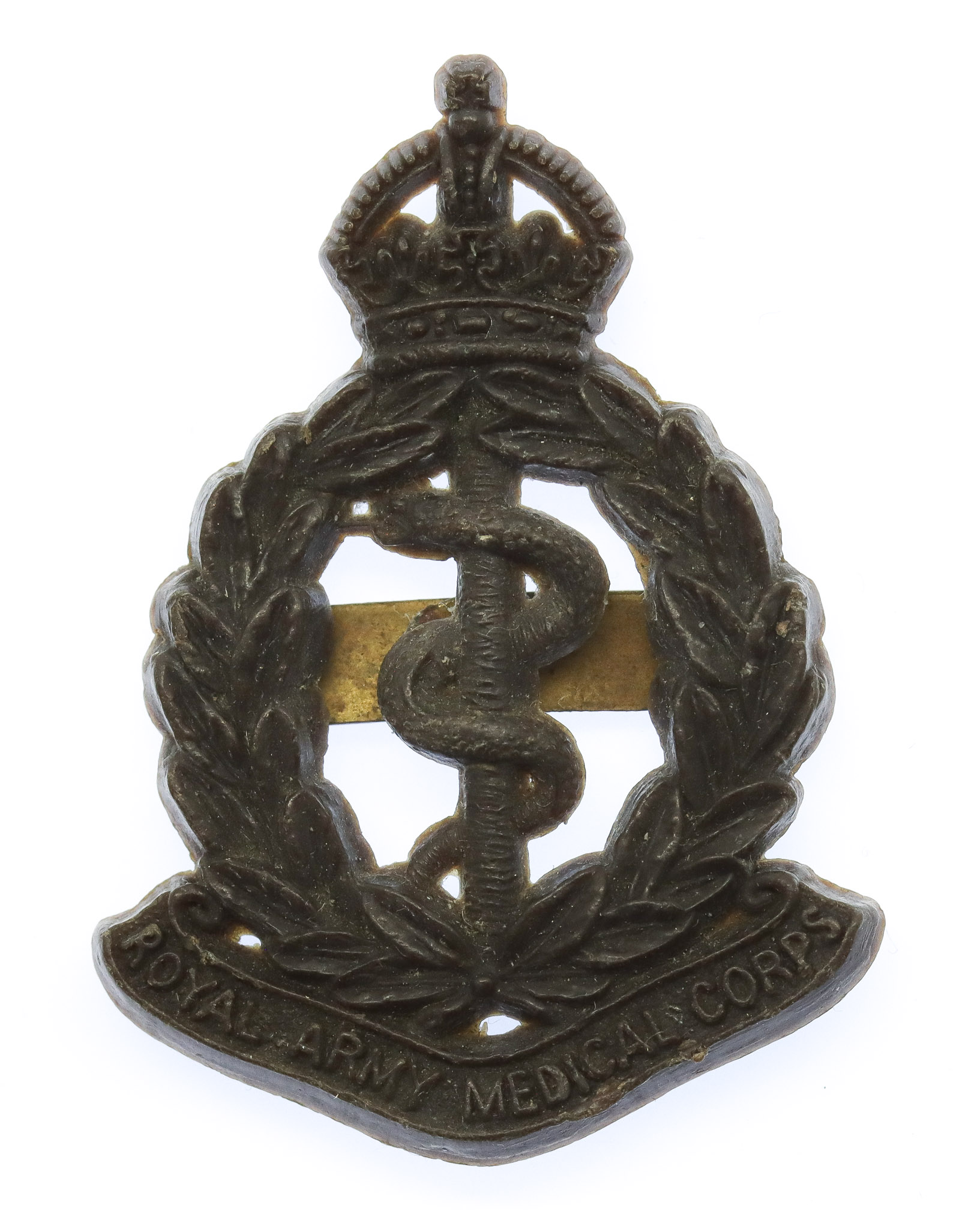 Royal Army Medical Corps (R.A.M.C.) WW2 Plastic Economy Cap Badge