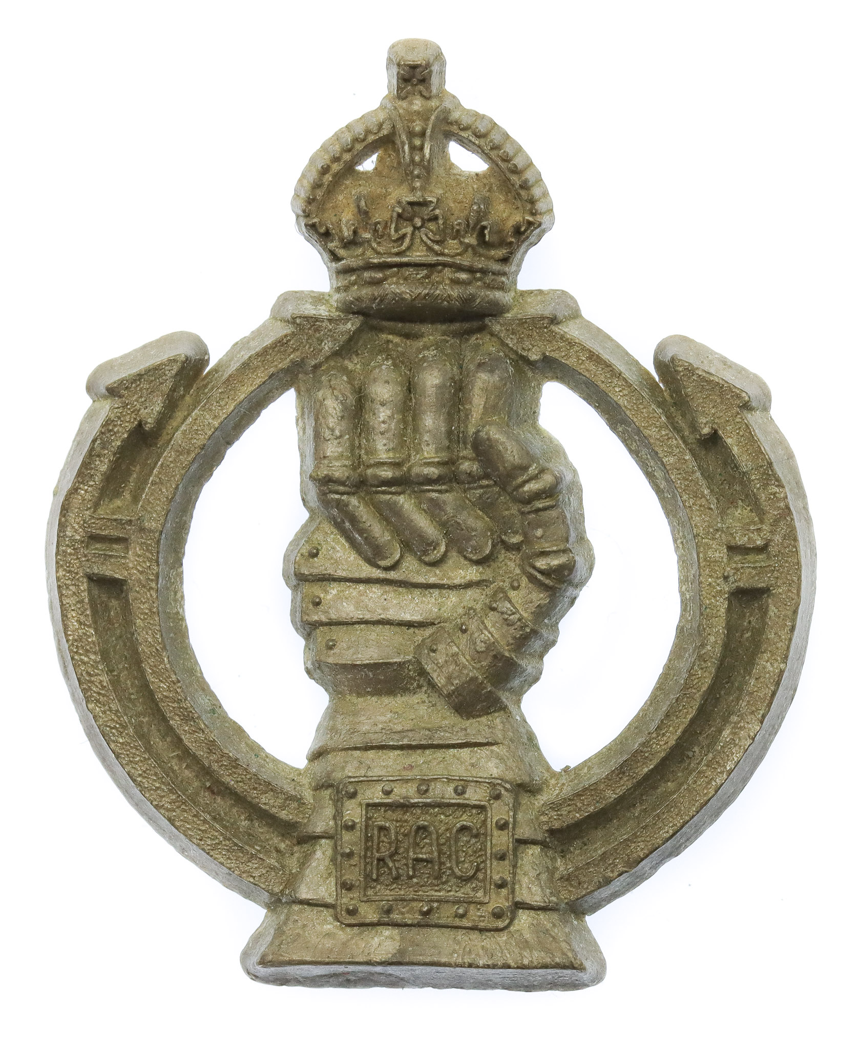 Royal Armoured Corps (R.A.C.) WW2 Plastic Economy Cap Badge