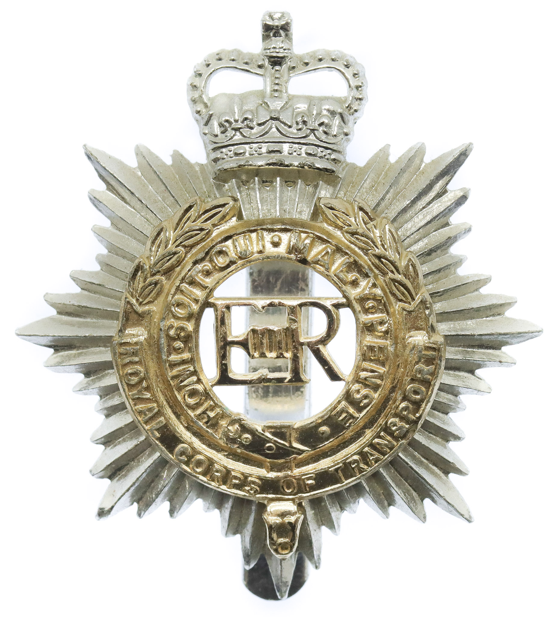 Royal Corps of Transport (R.C.T.) Anodised (Staybrite) Cap Badge