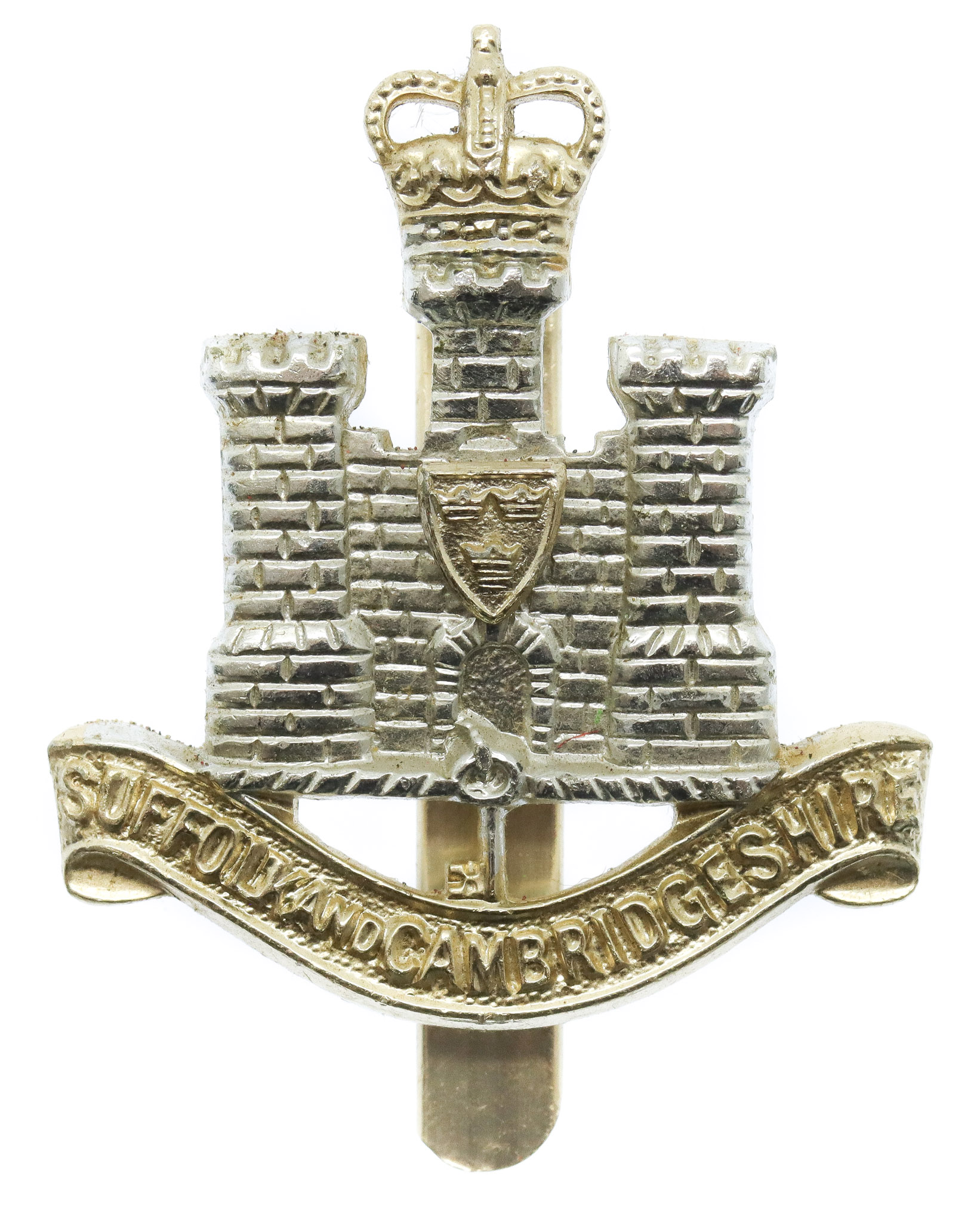 Suffolk & Cambridgeshire Regiment Anodised (Staybrite) Cap Badge
