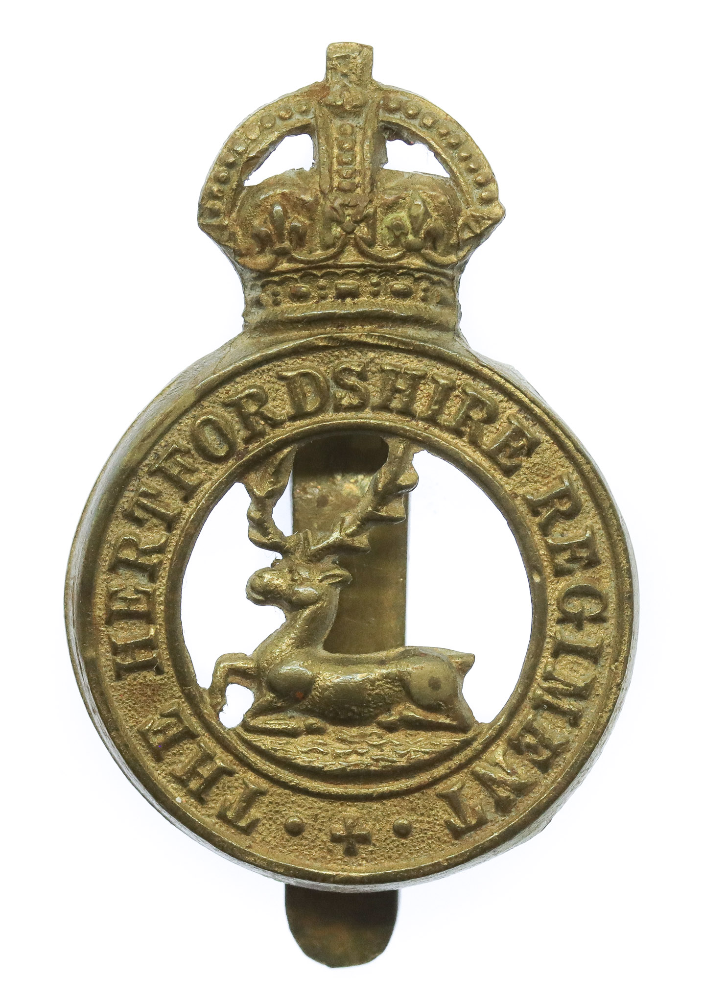 Hertfordshire Regiment Cap Badge - King's Crown