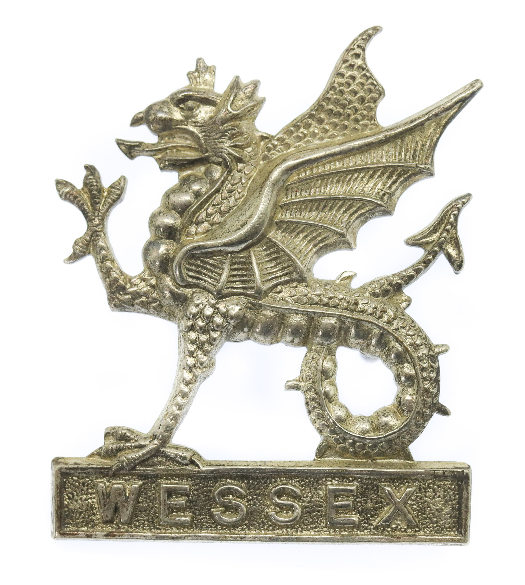Wessex Brigade Officer's Silvered Cap Badge