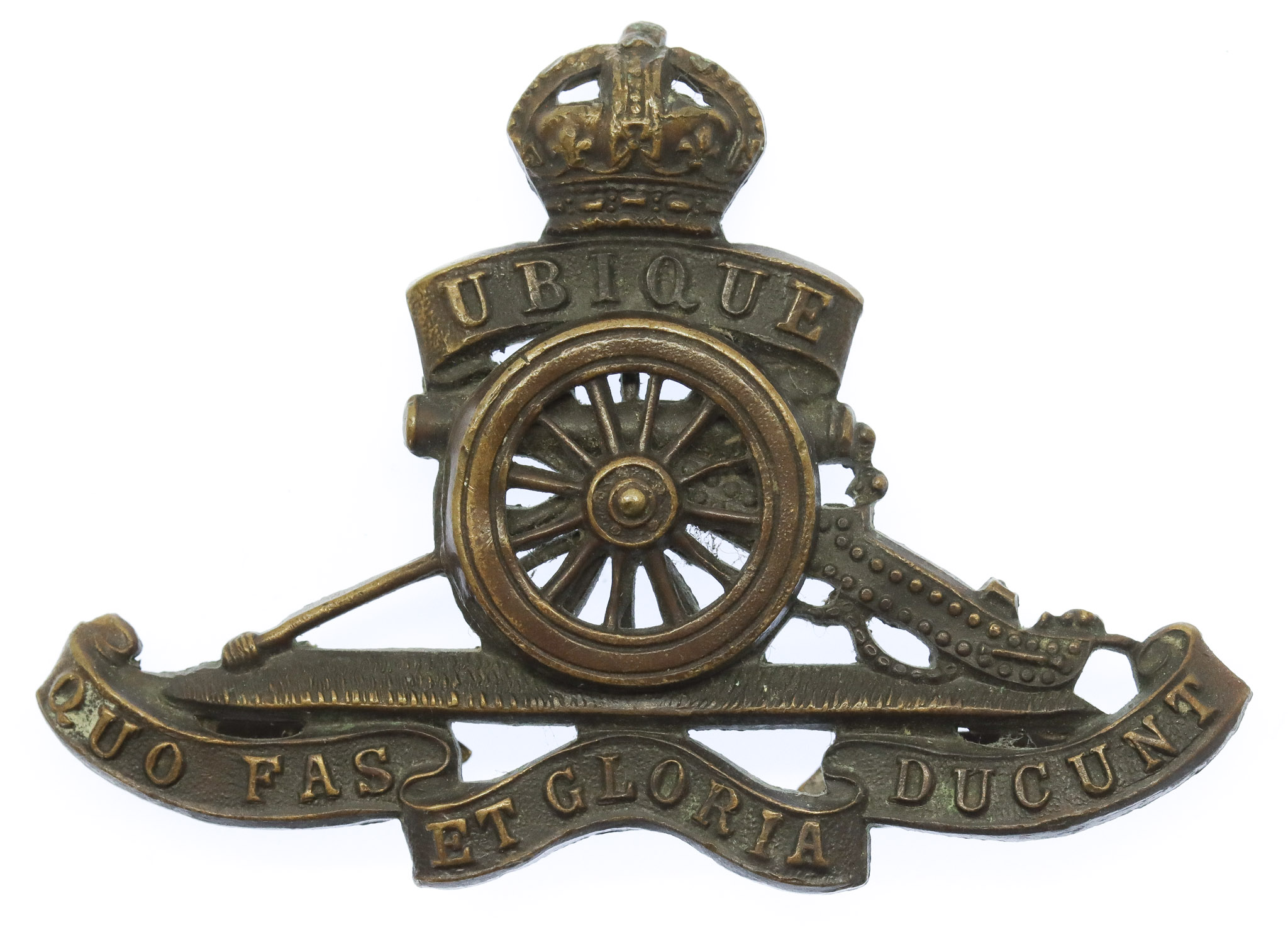 Royal Artillery Officer's Service Dress Cap Badge - King's Crown