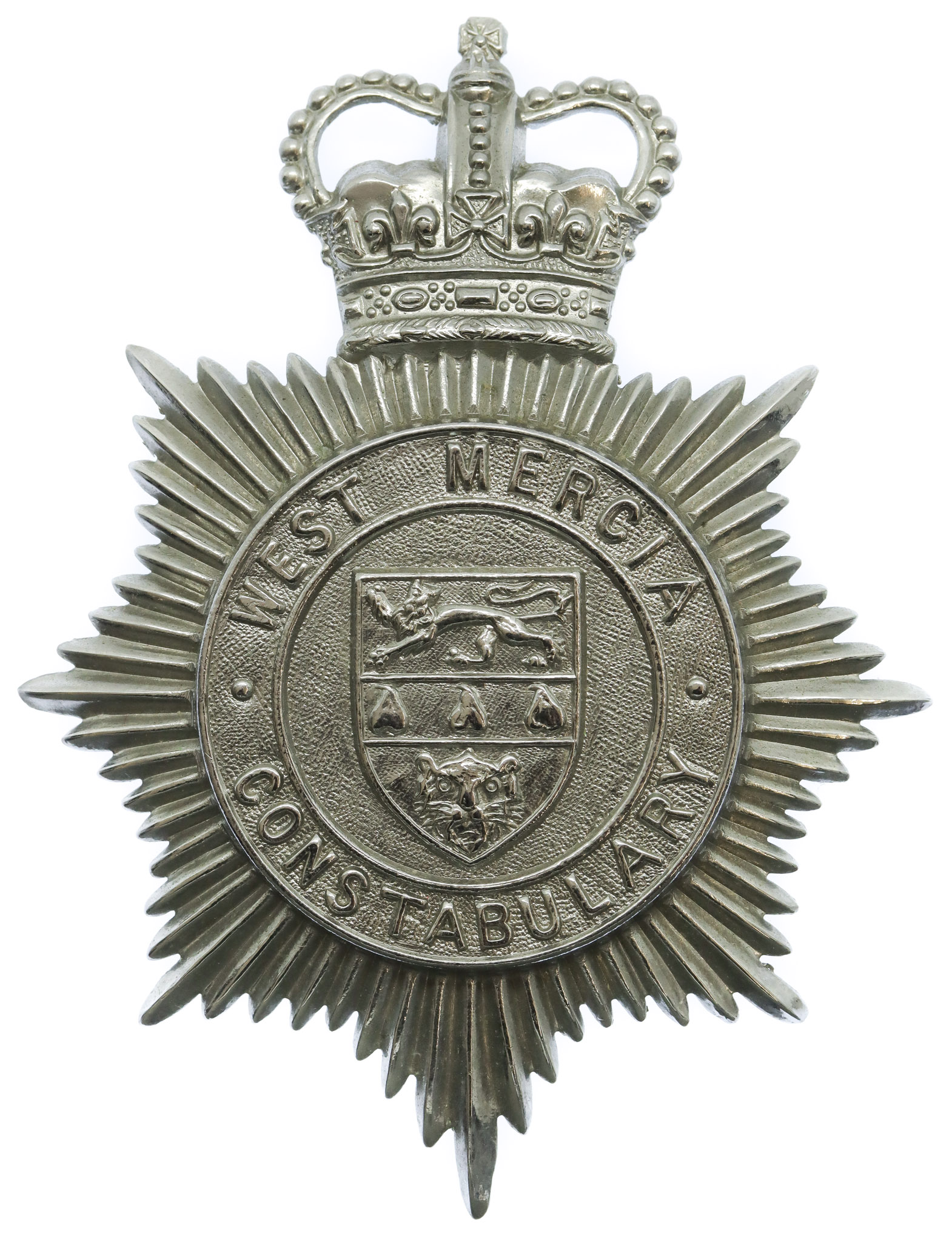 West Mercia Constabulary Helmet Plate - Queen's Crown