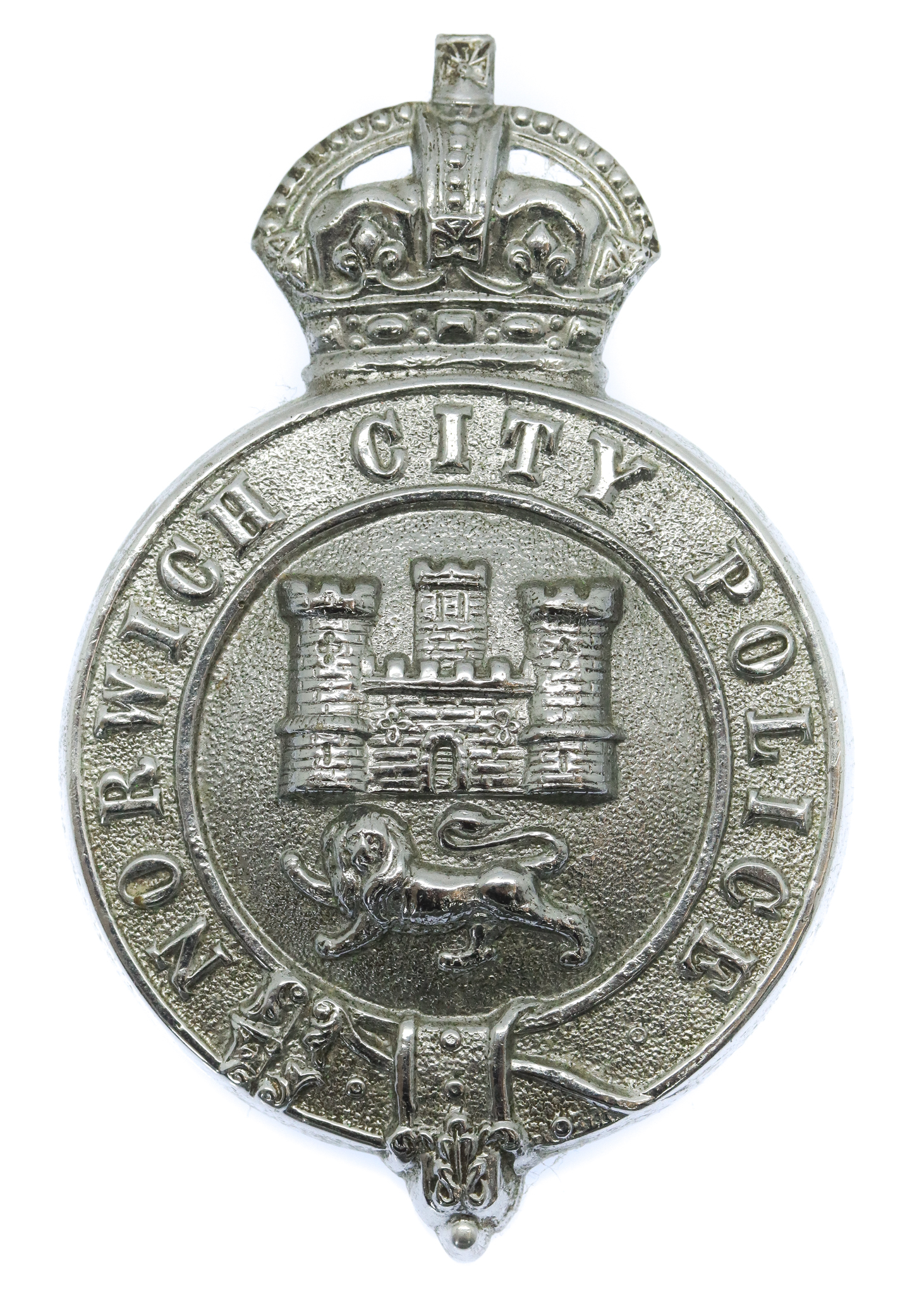 Norwich City Police Helmet Plate - King's Crown