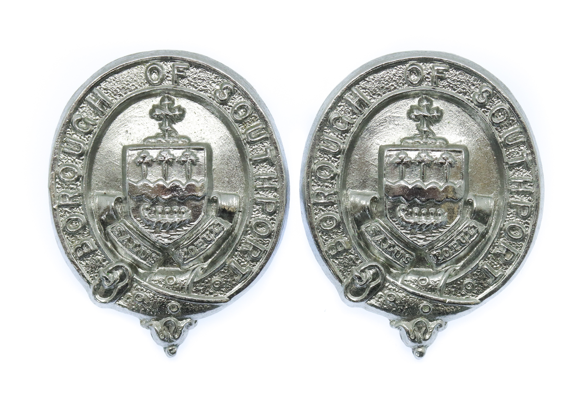 Pair of Southport Borough Police Collar Badges