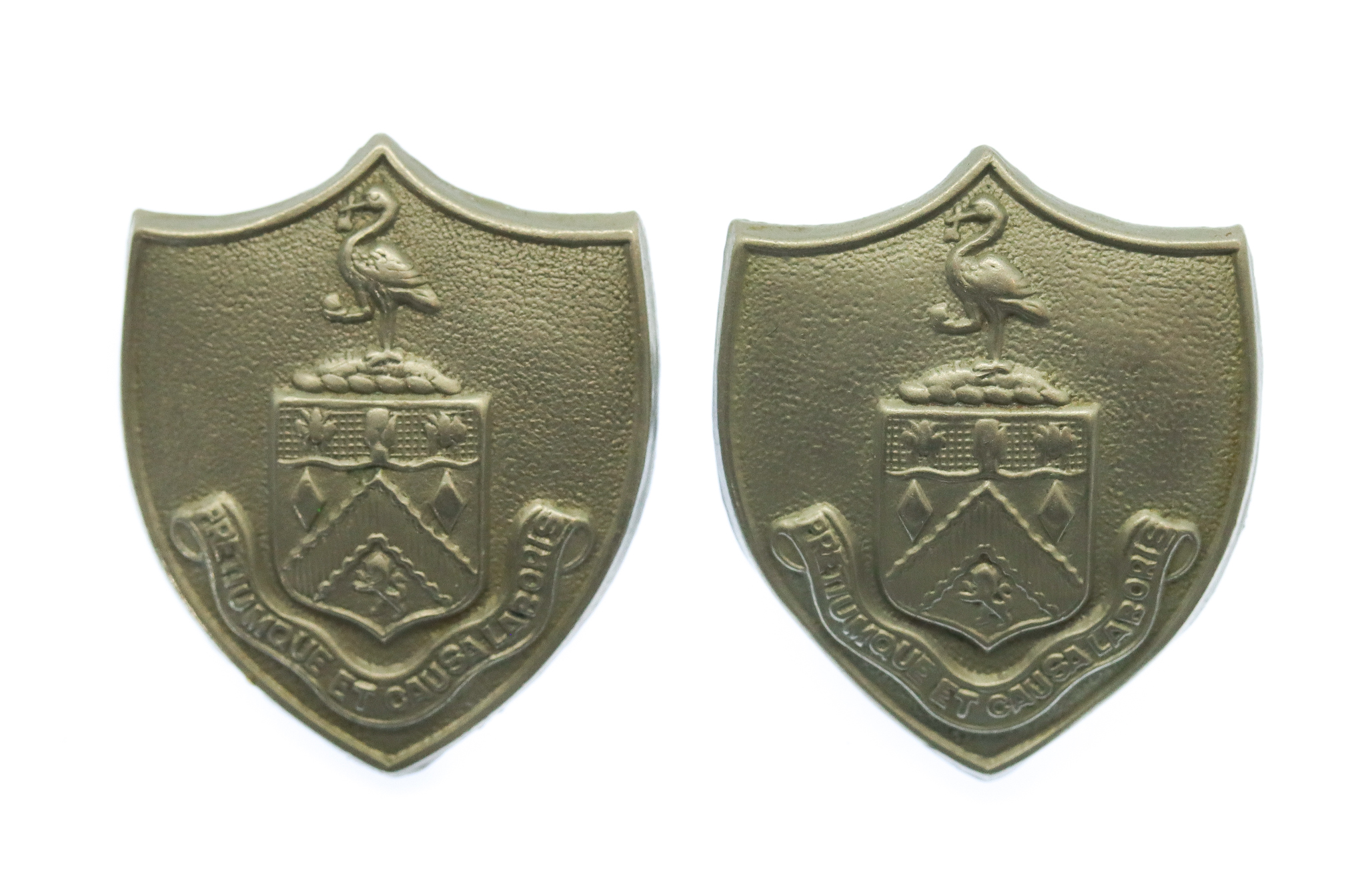 Pair of Burnley Borough Police White Metal Collar Badges